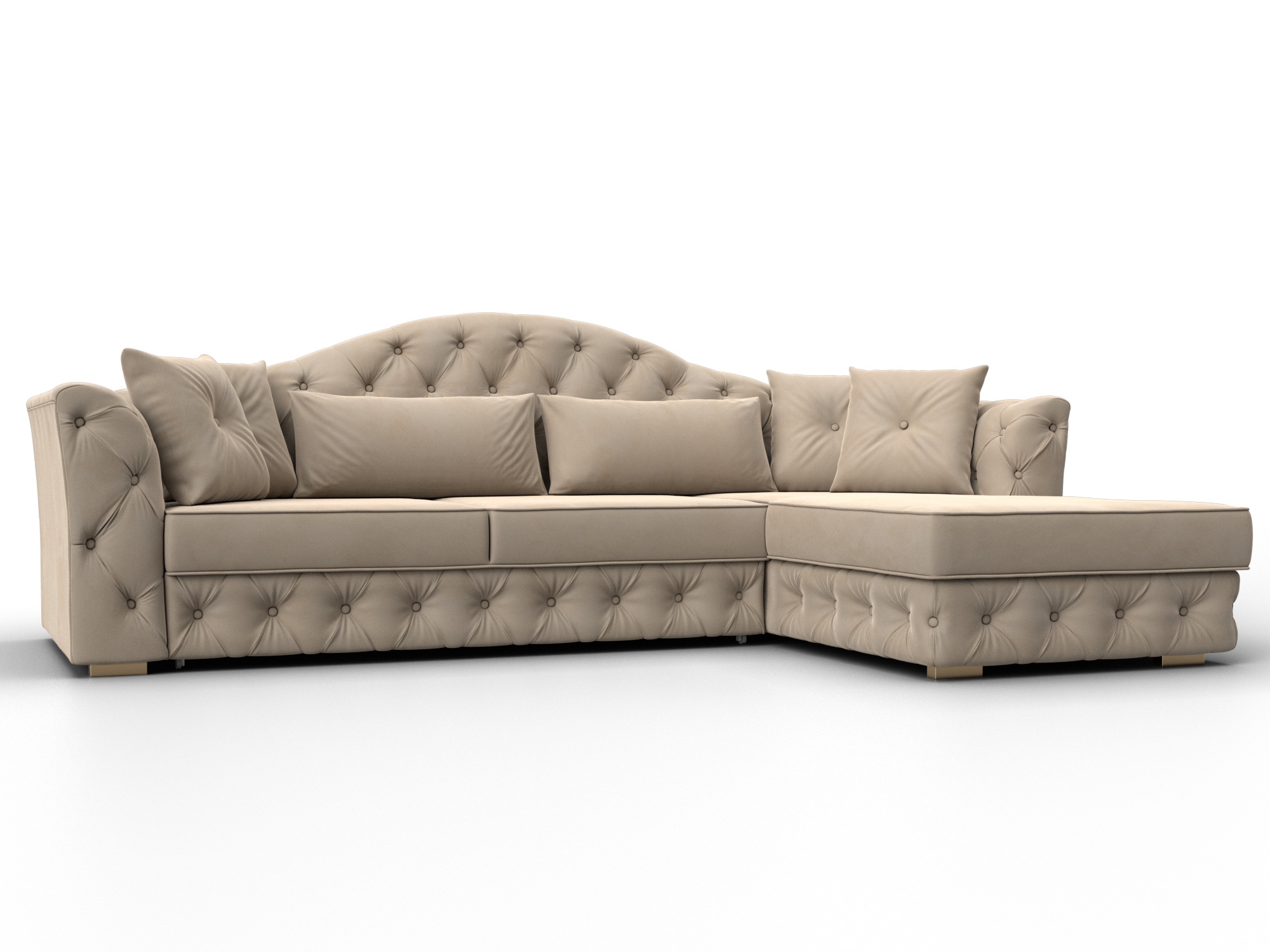 Диван угловой Артис правый угол (seven 729 бежевый)