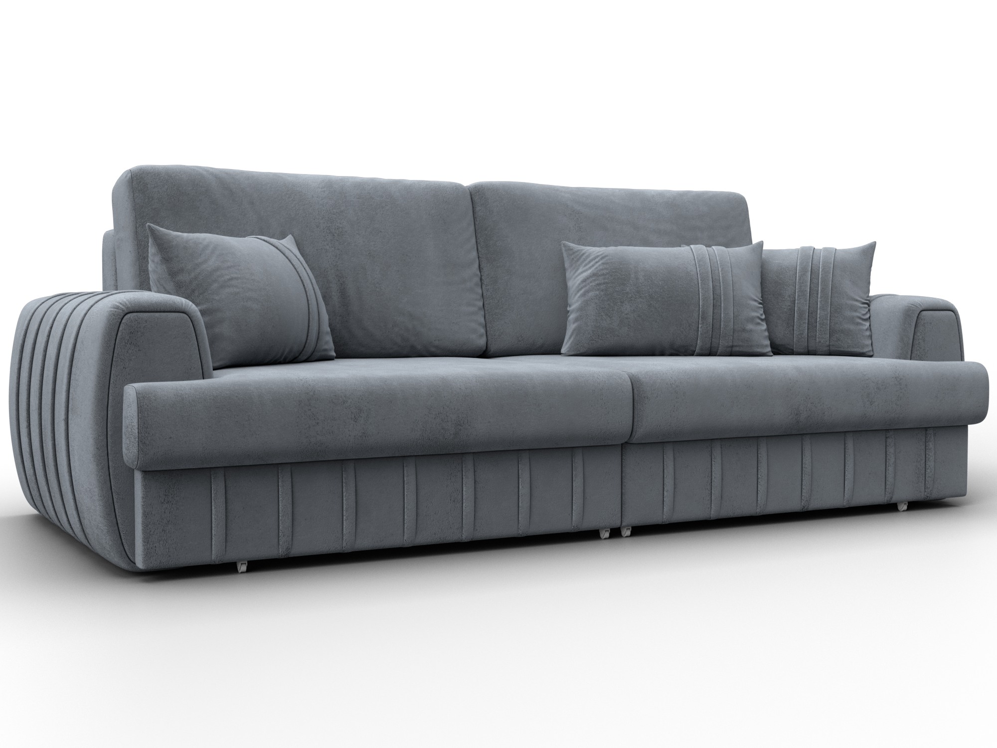 Диван прямой Лига-057 НПБ (tower 10 серый)