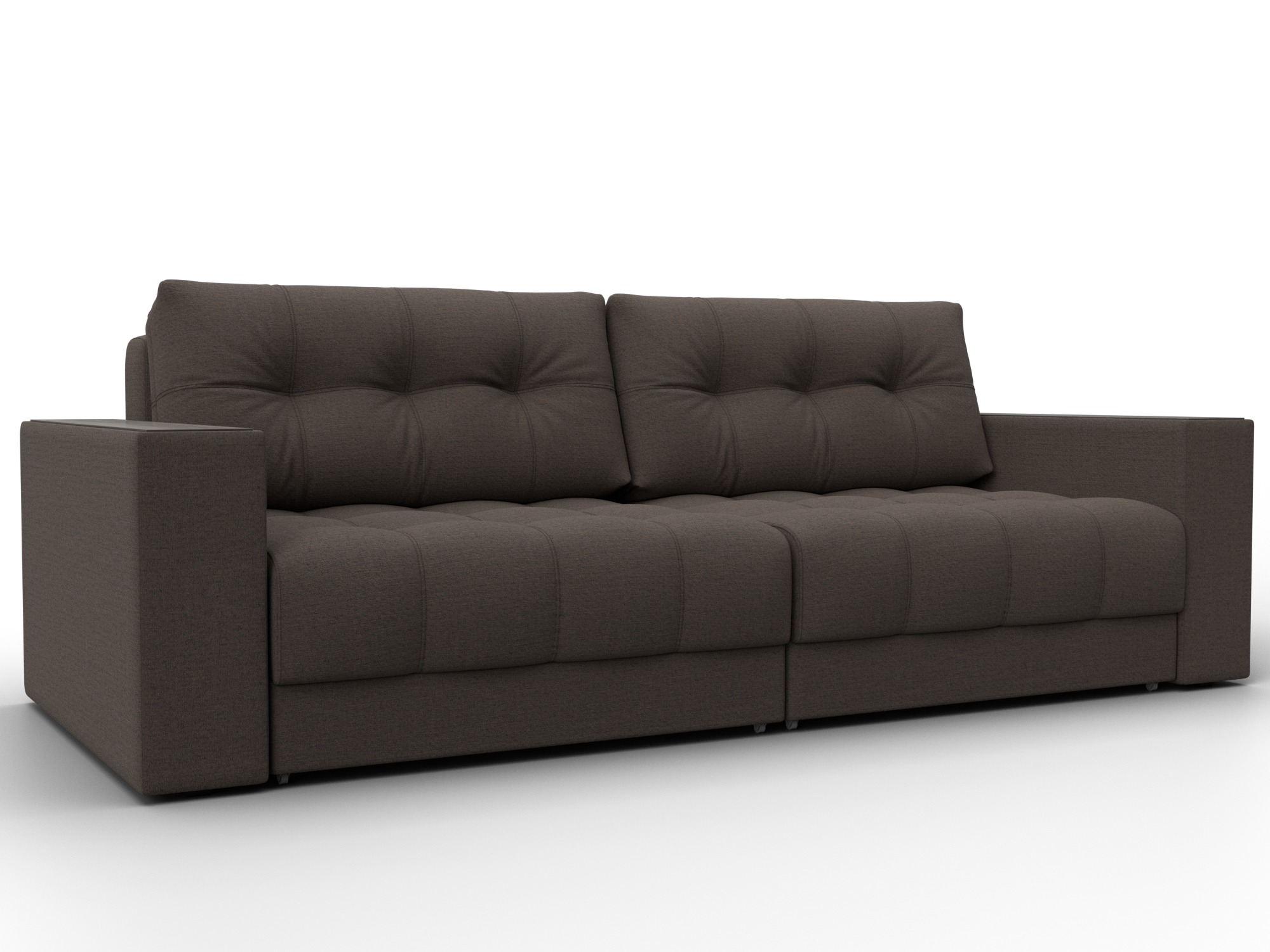 Диван прямой с декором Лига-049 НПБ (амур 05 коричневый)