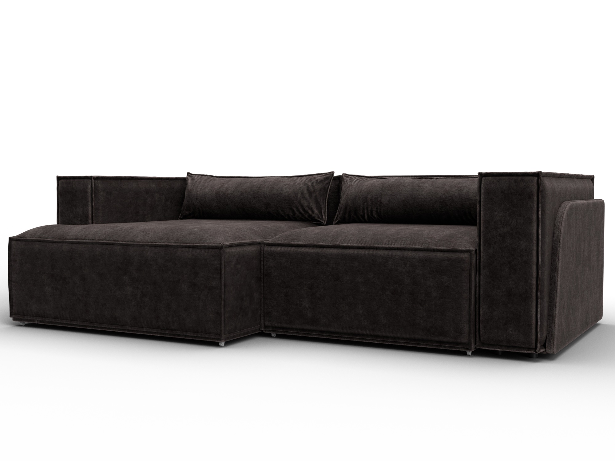 Диван угловой Лига-061 угол левый (brut 17 коричневый)