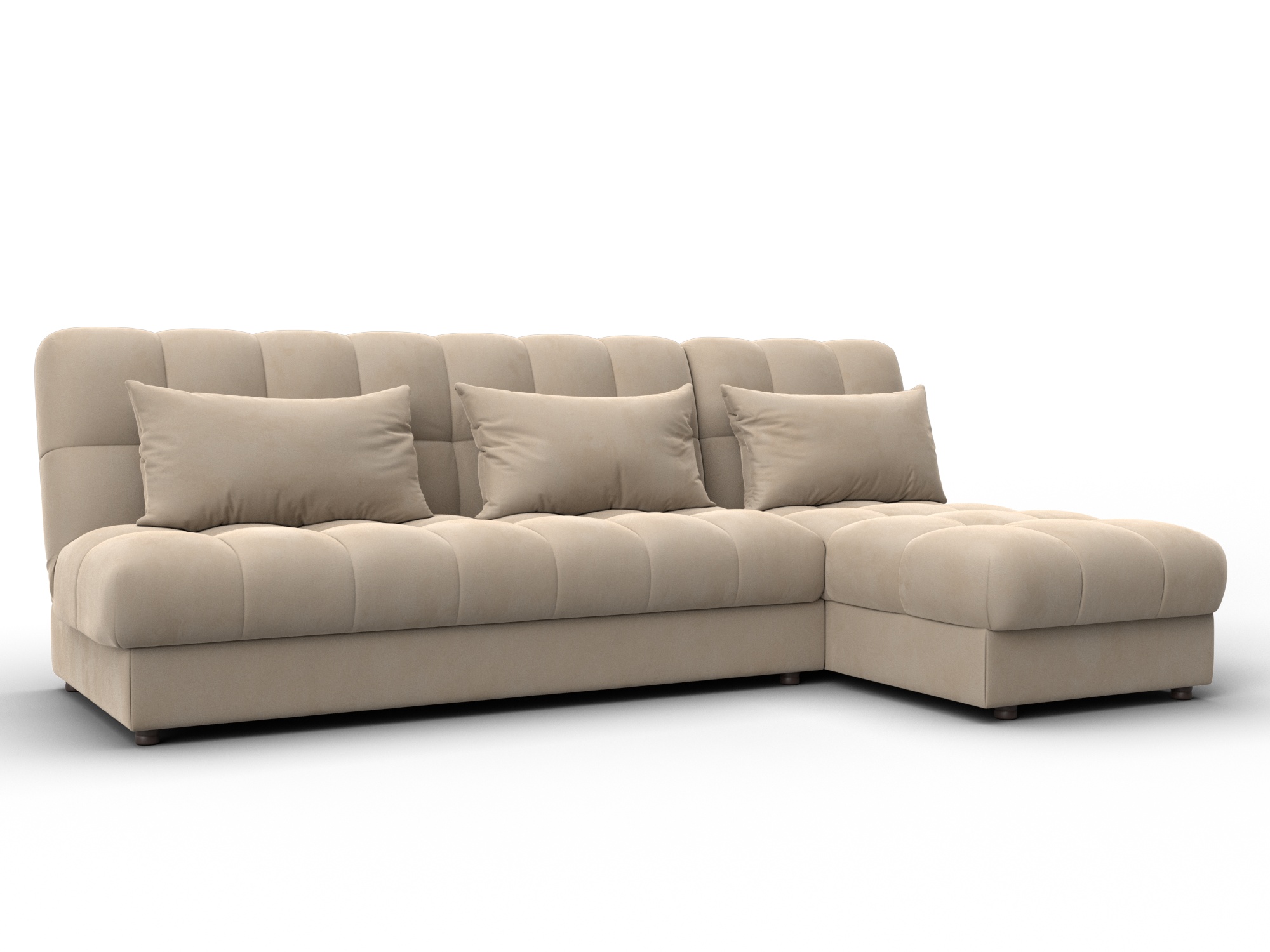 Диван угловой Лига-116 НПБ угол правый (seven 729 бежевый)