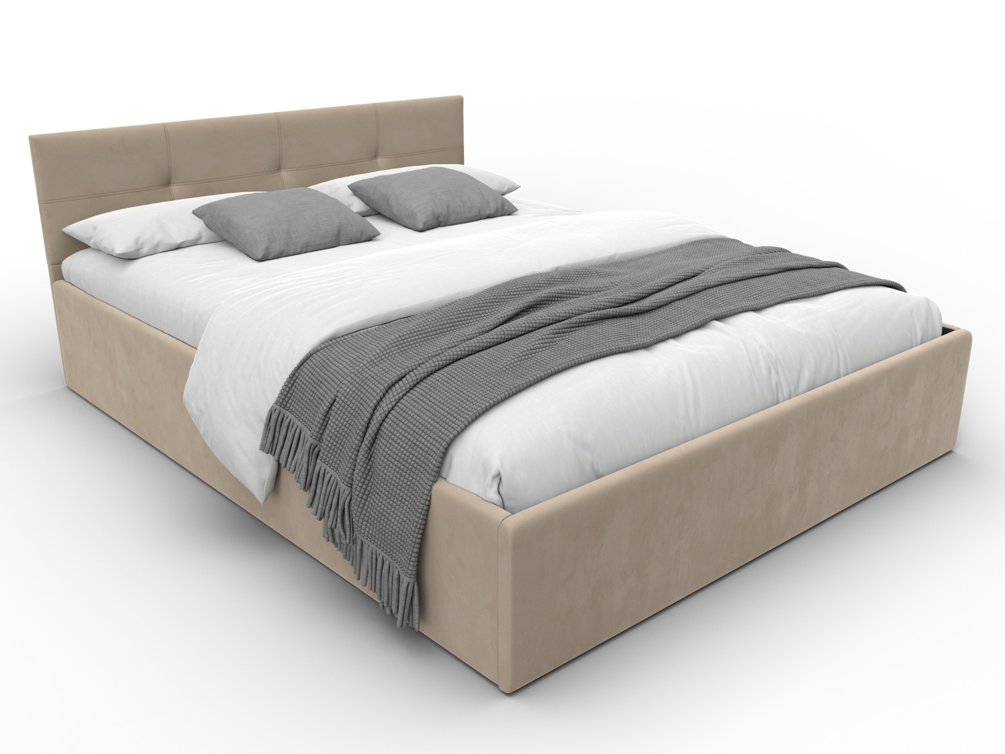 Кровать двухспальная Лига-127 (160) (seven 729 бежевый)