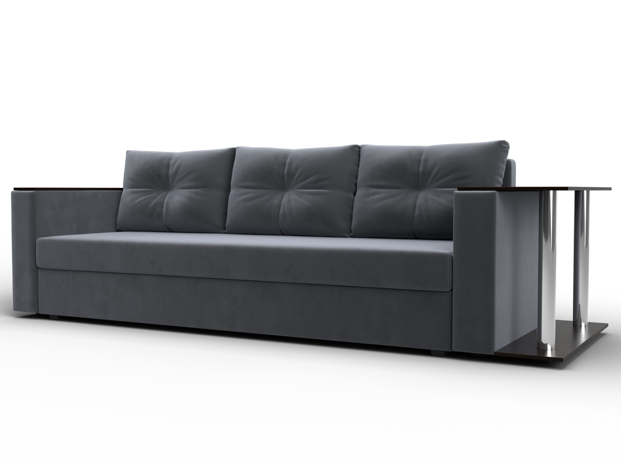 Диван прямой Атланта со столом справа (seven 17 серый)