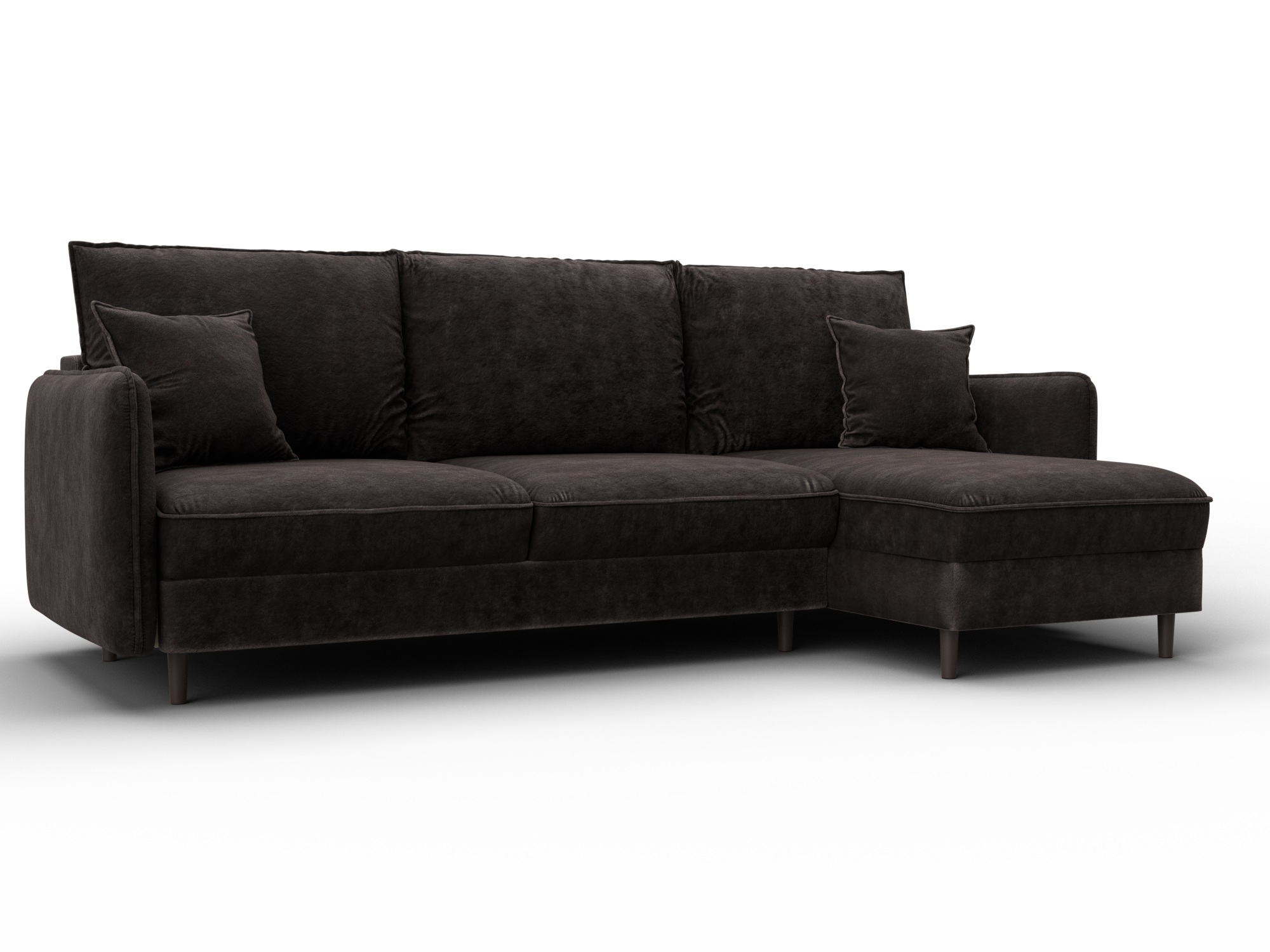 Диван угловой Лига-064 НПБ угол универсальный (brut 17 коричневый)