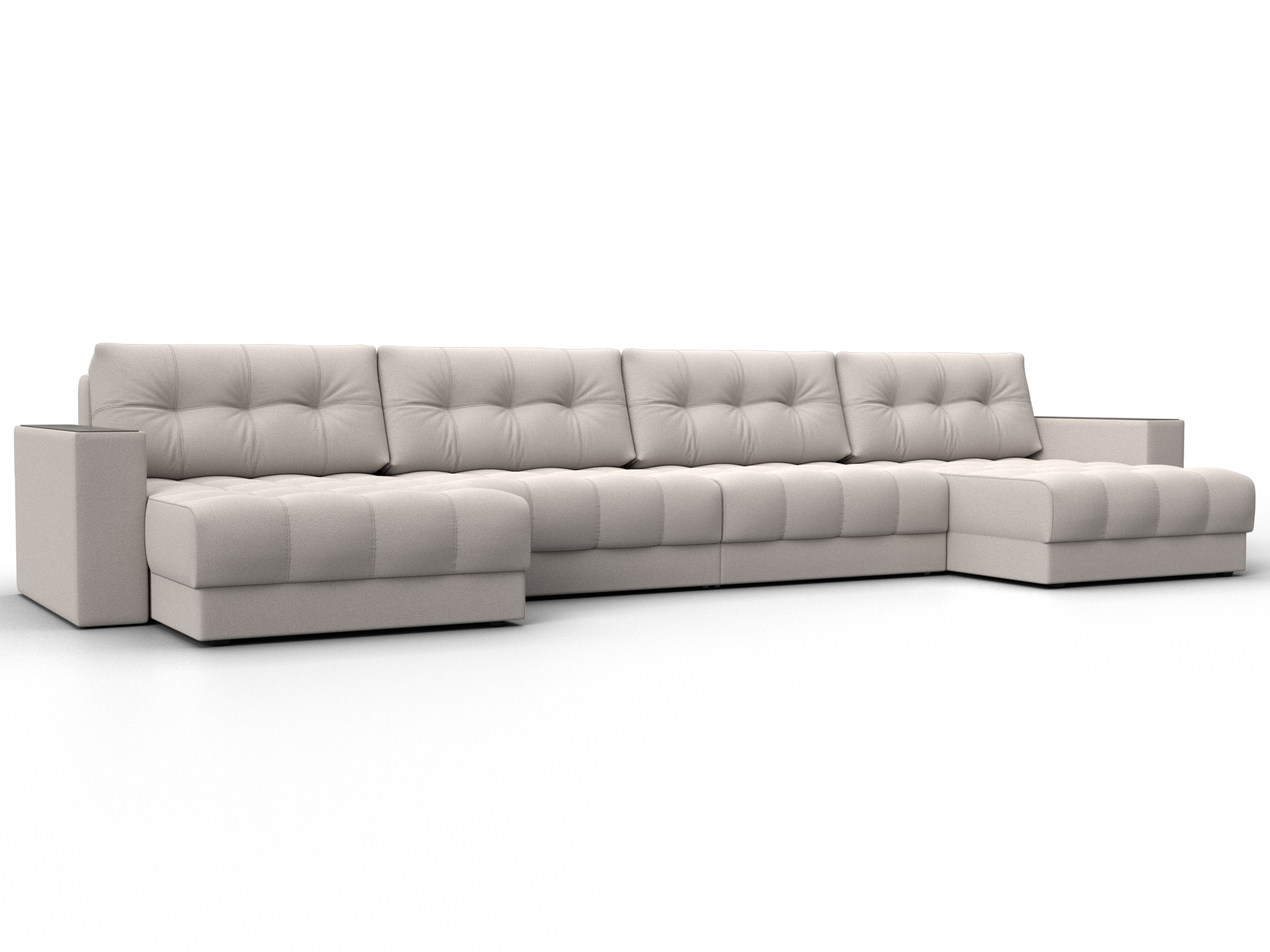 Диван П-образный с декором Лига-049 НПБ Лонг (joly 05 бежевый)