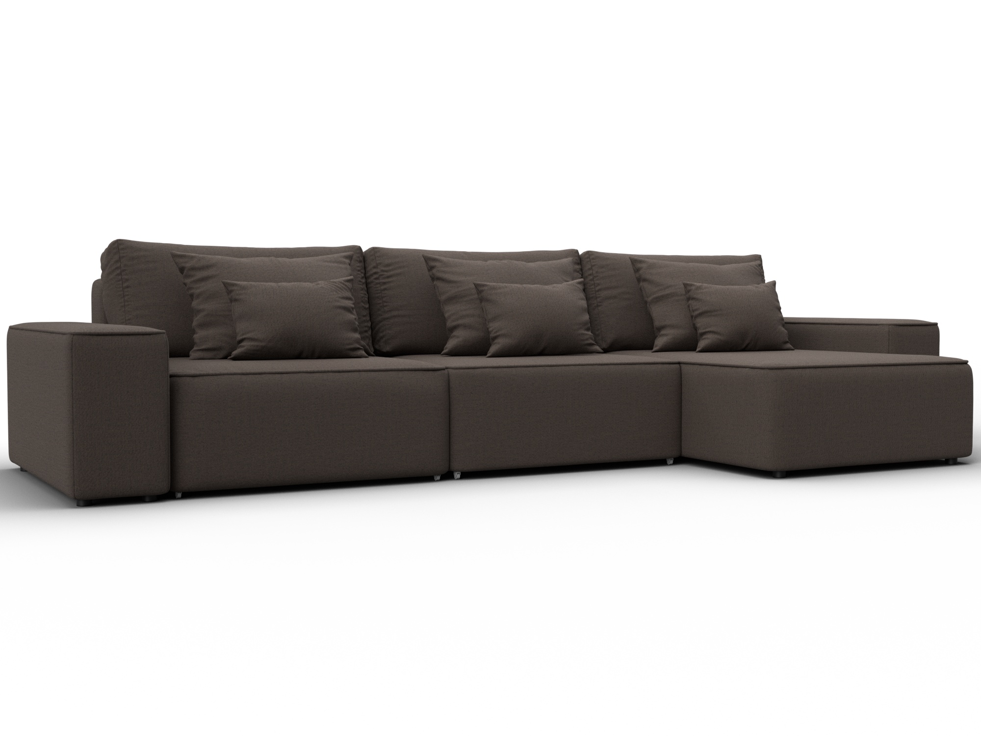 Диван угловой Лига-074 угол универсальный (амур 05 коричневый)