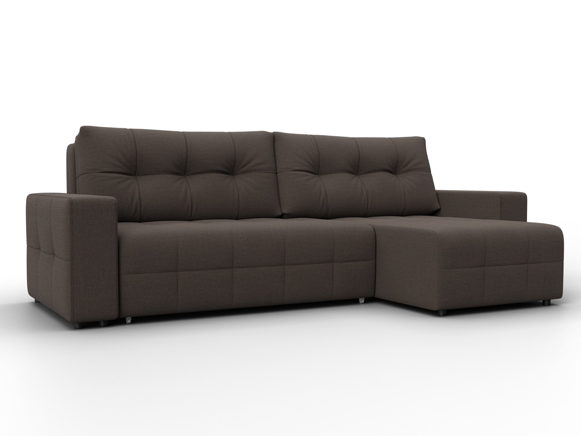 Диван угловой Лига-122 угол универсальный (амур 05 коричневый)