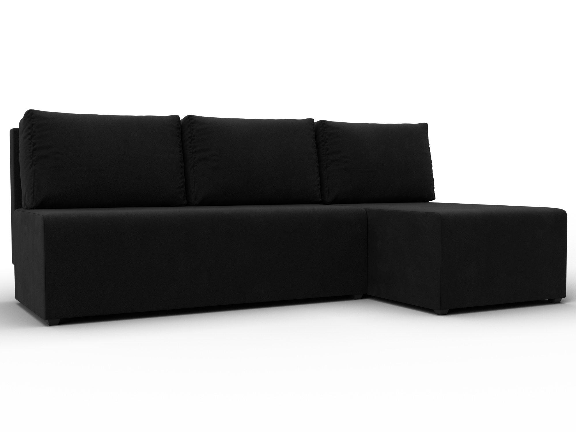 Диван угловой Поло правый угол (черный)