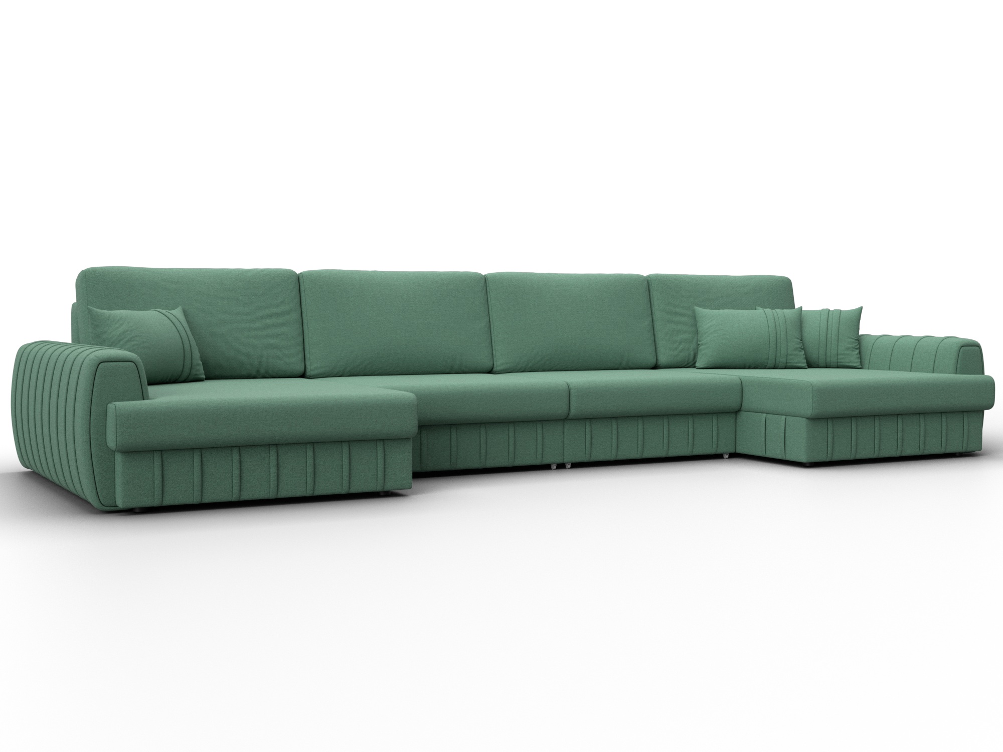 Диван П-образный Лига-057 НПБ Лонг (амур 11 зеленый)