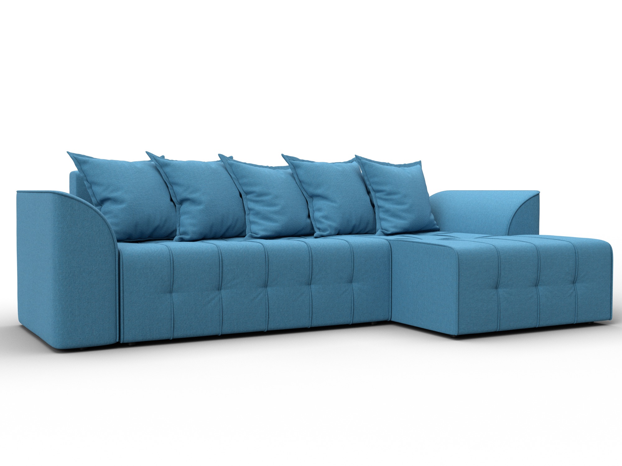 Диван угловой Лига-113 угол правый (амур 10 голубой)