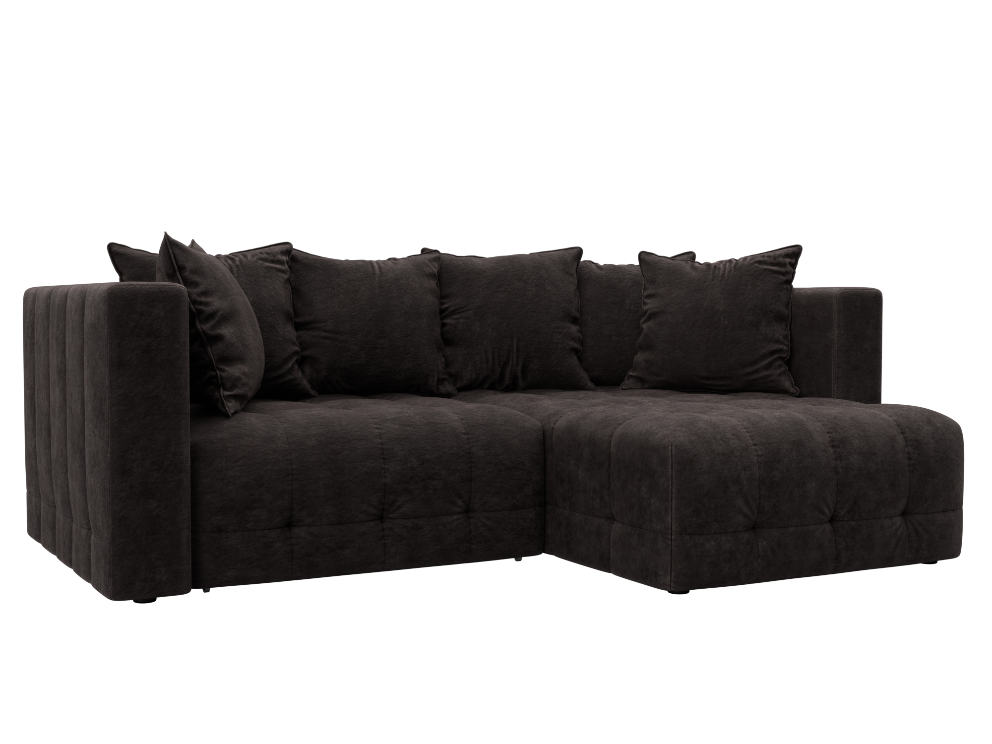 Диван угловой Лига-052 НПБ угол универсальный (brut 17 коричневый)