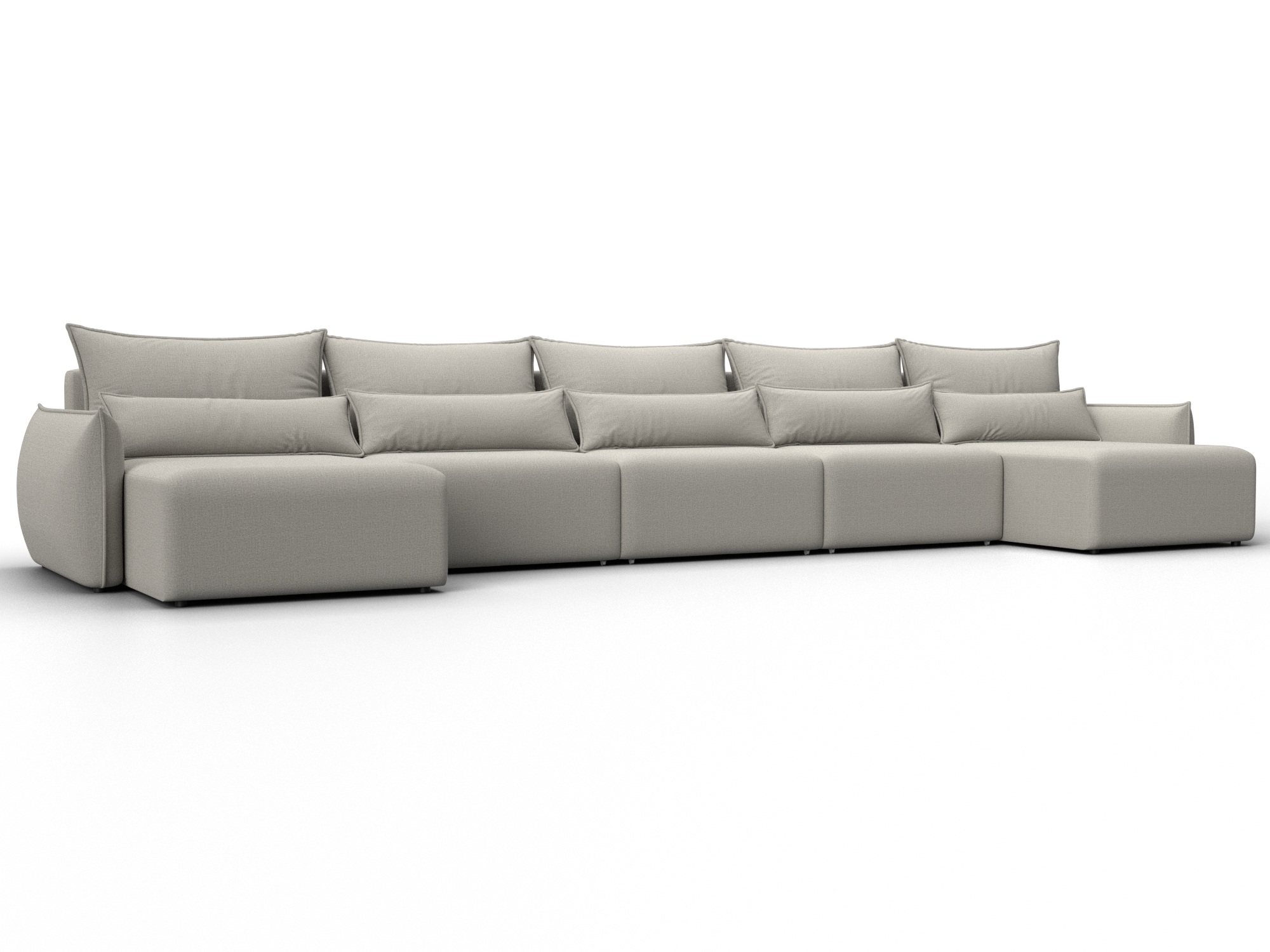 Диван П-образный Лига-051 НПБ МегаЛонг (амур 02 бежевый)