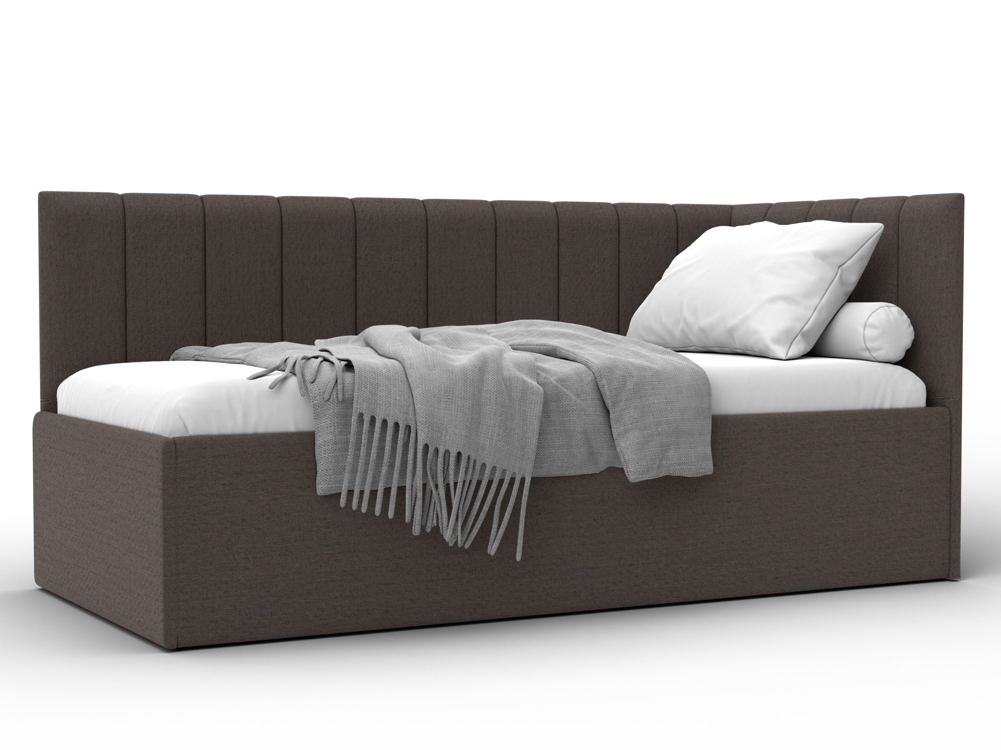 Кровать односпальная Лига-128 (90) (амур 05 коричневый)