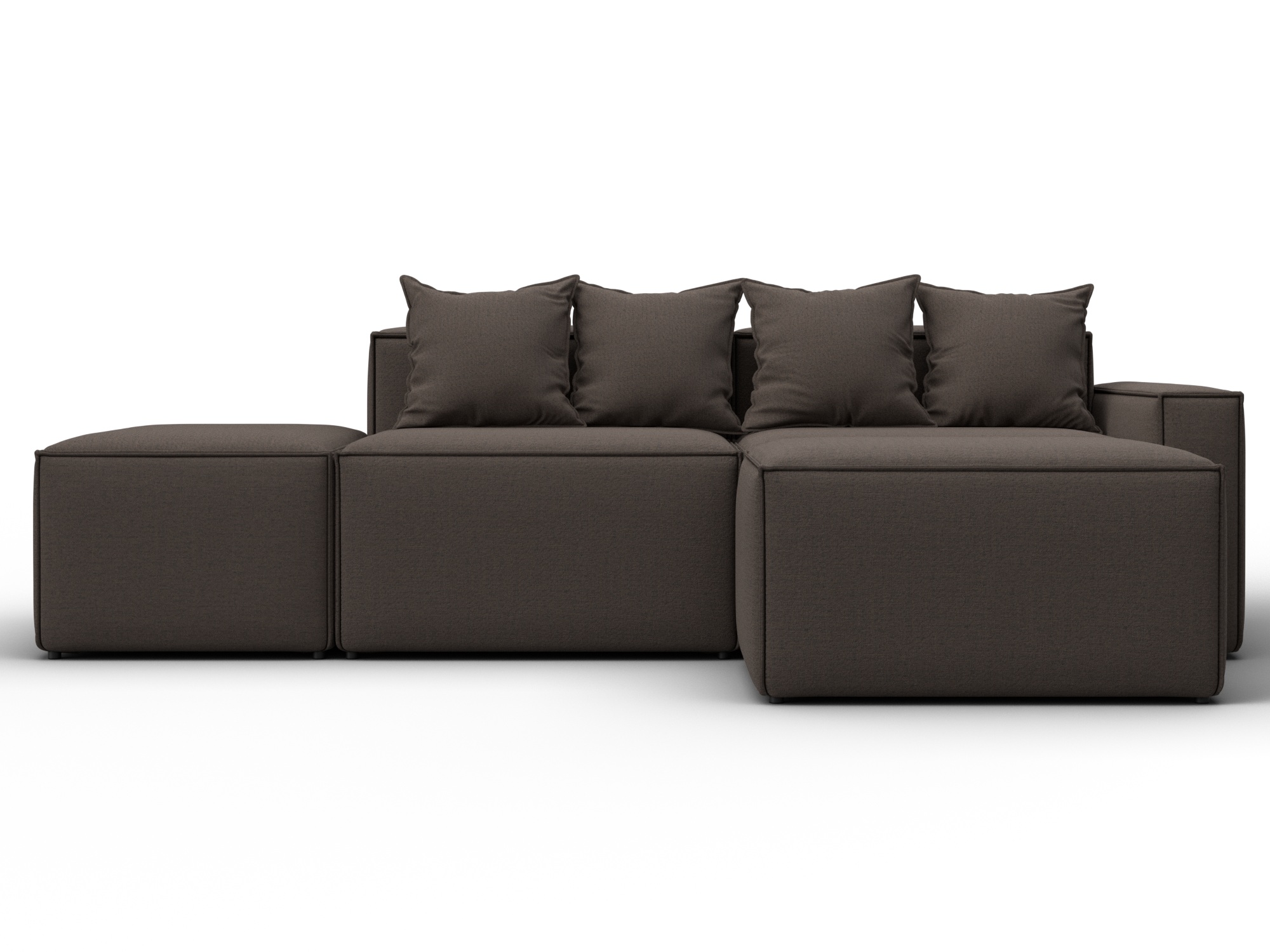 Диван угловой модульный Лига-063 угол правый (амур 05 коричневый)