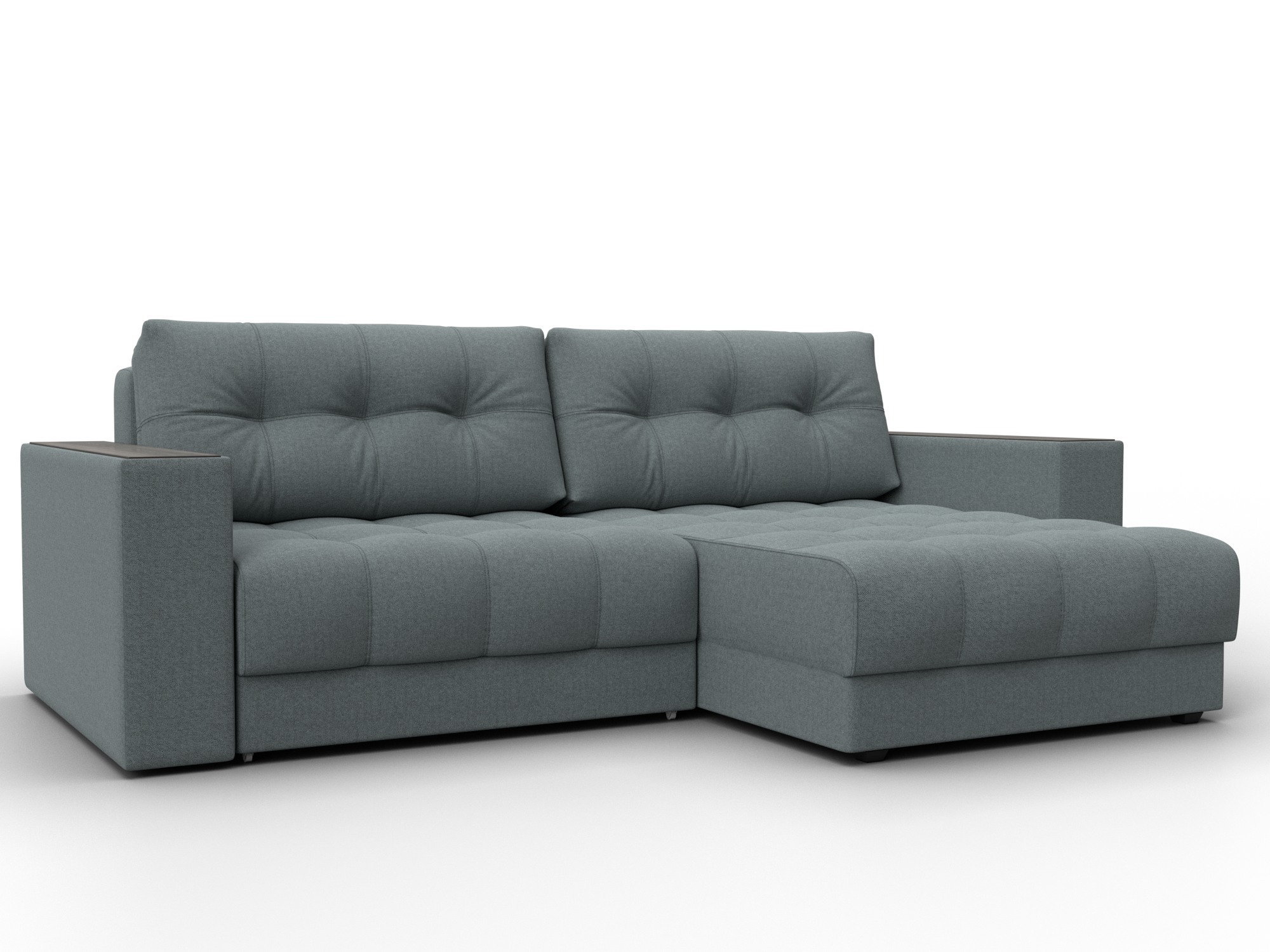 Диван угловой с декором Лига-049 НПБ (амур 07 серый)