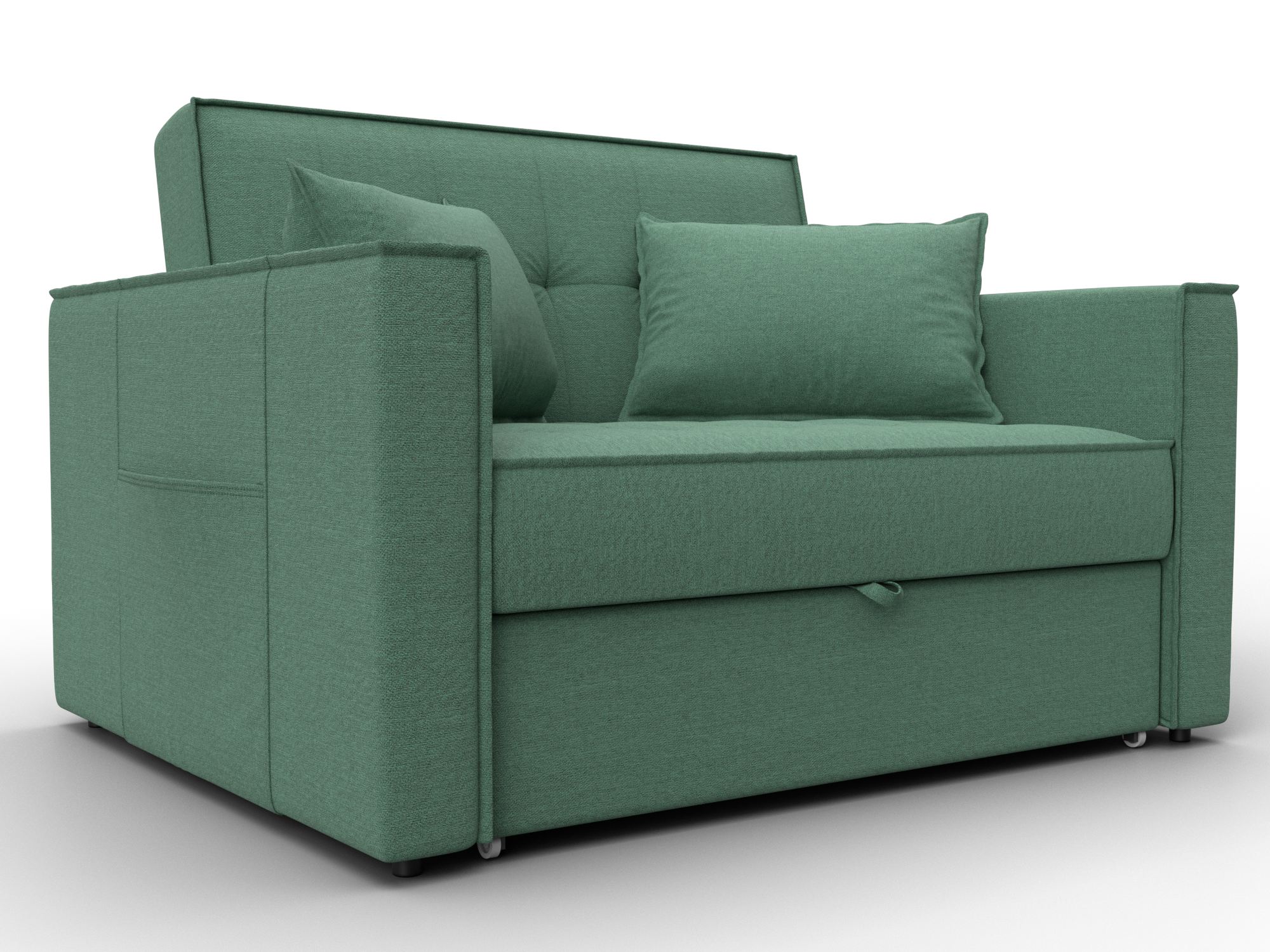 Диван прямой Лига-104 (140) (амур 11 зеленый)