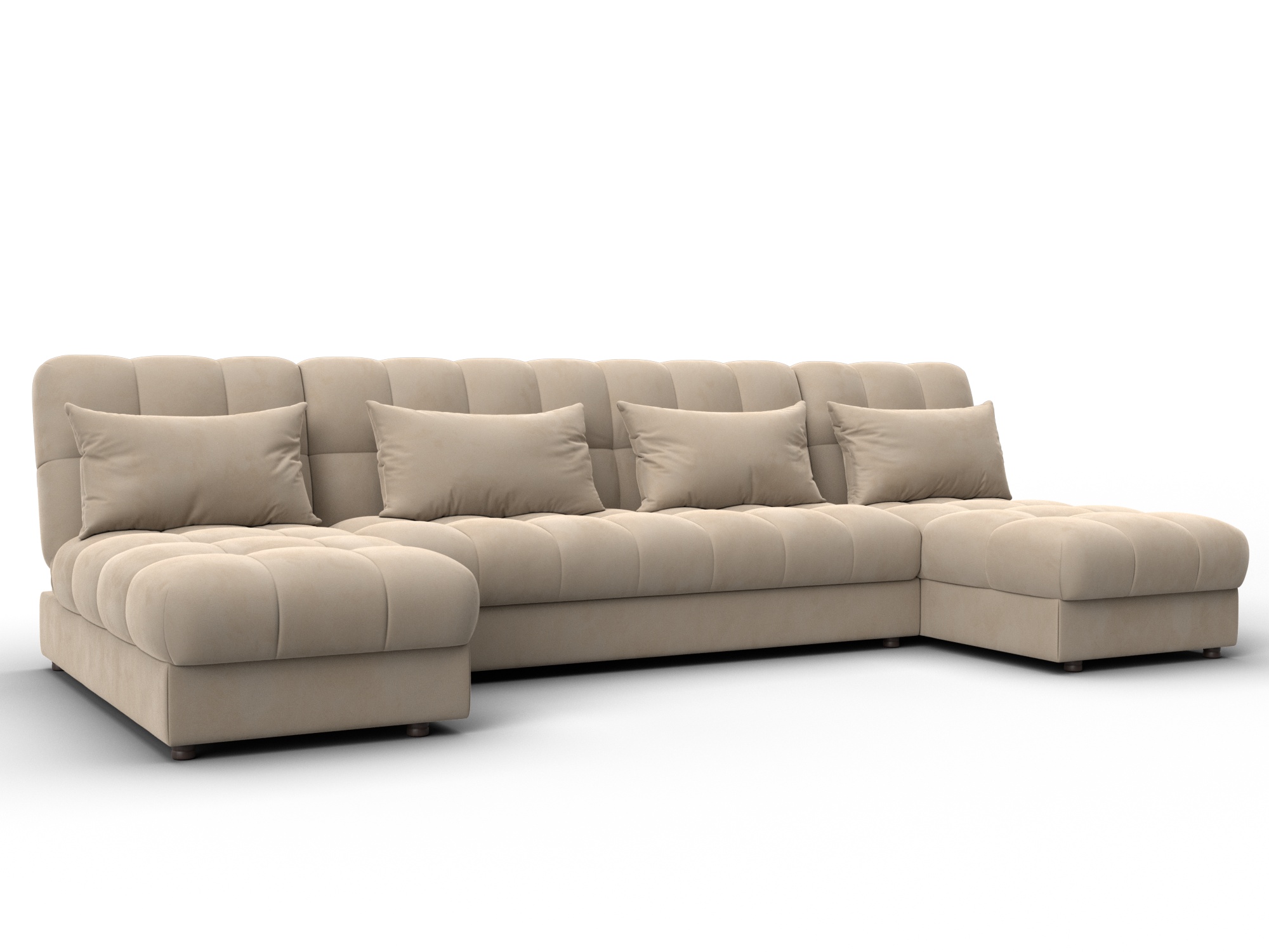 Диван П-образный Лига-116 НПБ (seven 729 бежевый)