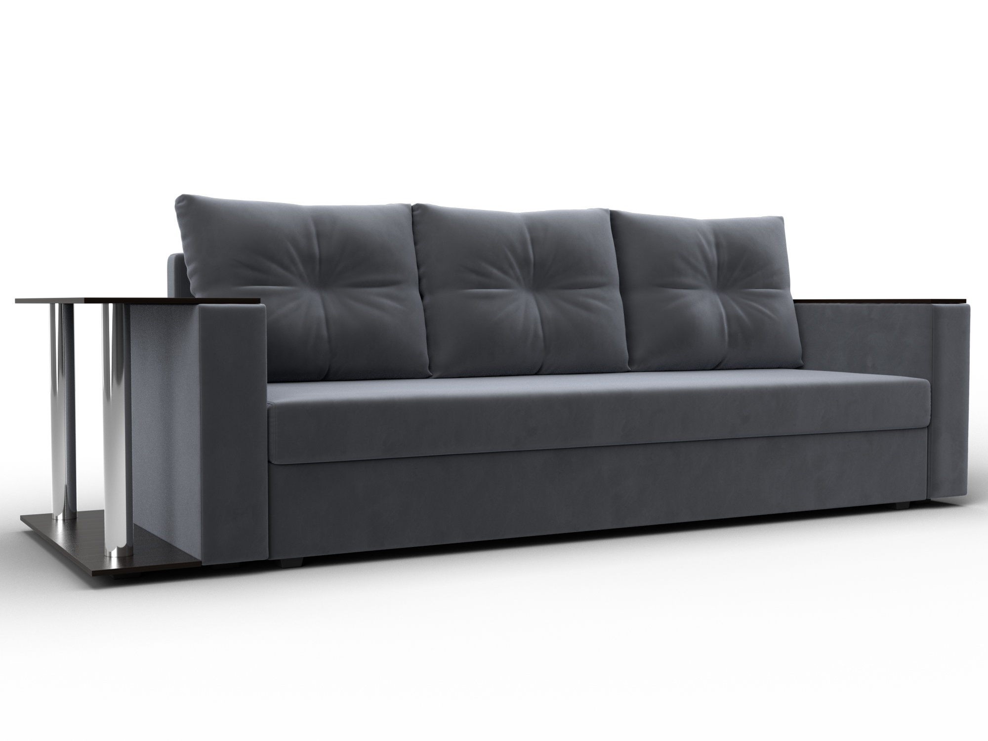 Диван прямой Атланта со столом слева (seven 17 серый)