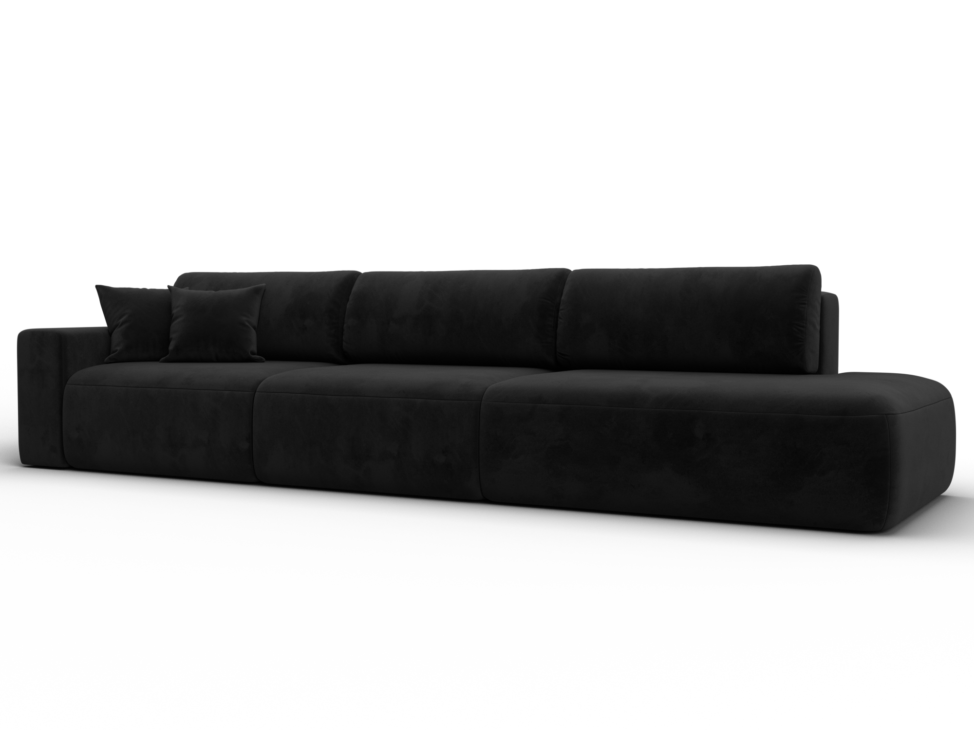 Диван прямой Лига-036 НПБ Модерн Лонг подлокотник слева (черный)