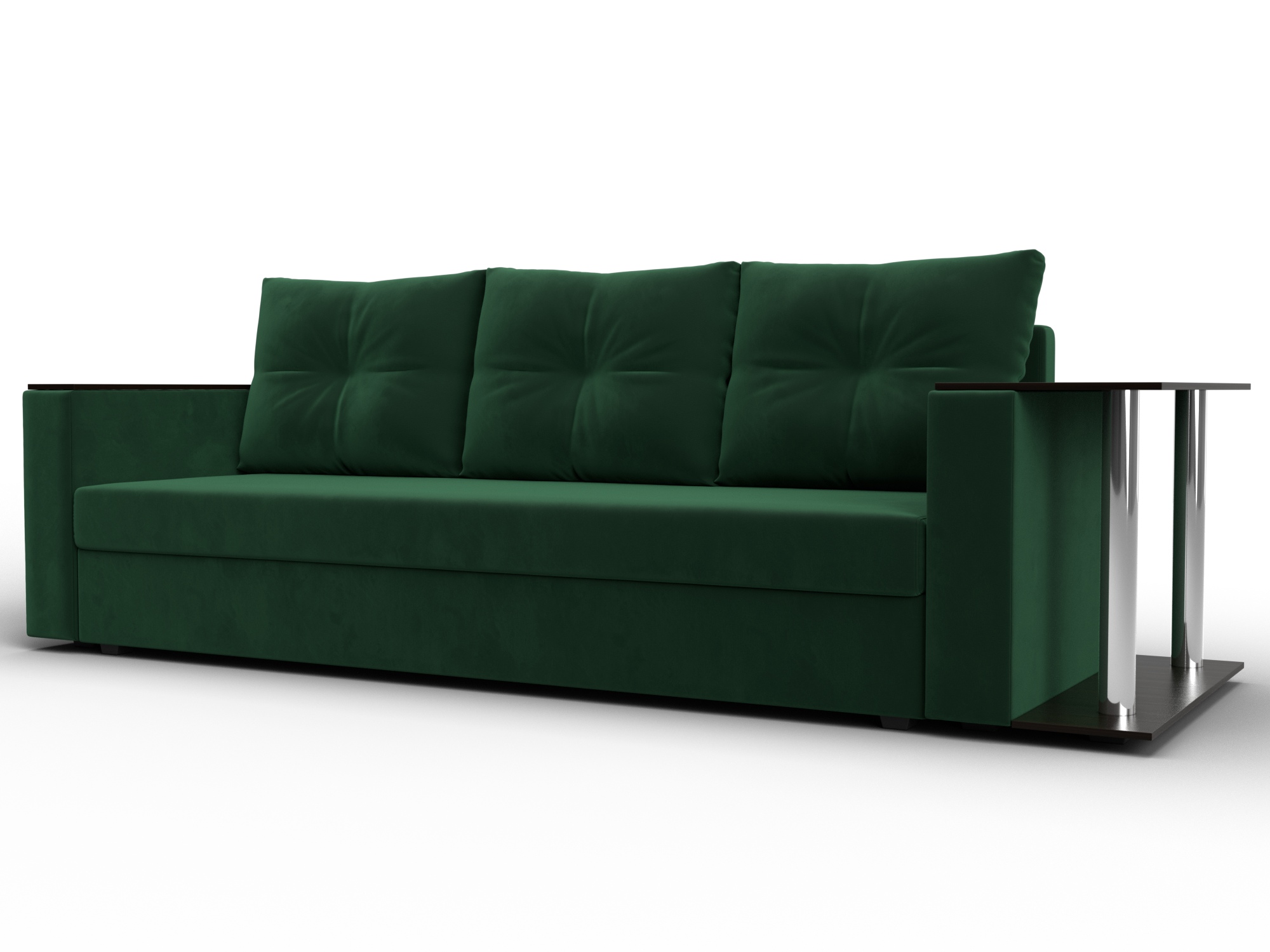 Диван прямой Атланта со столом справа (seven 626 зеленый)