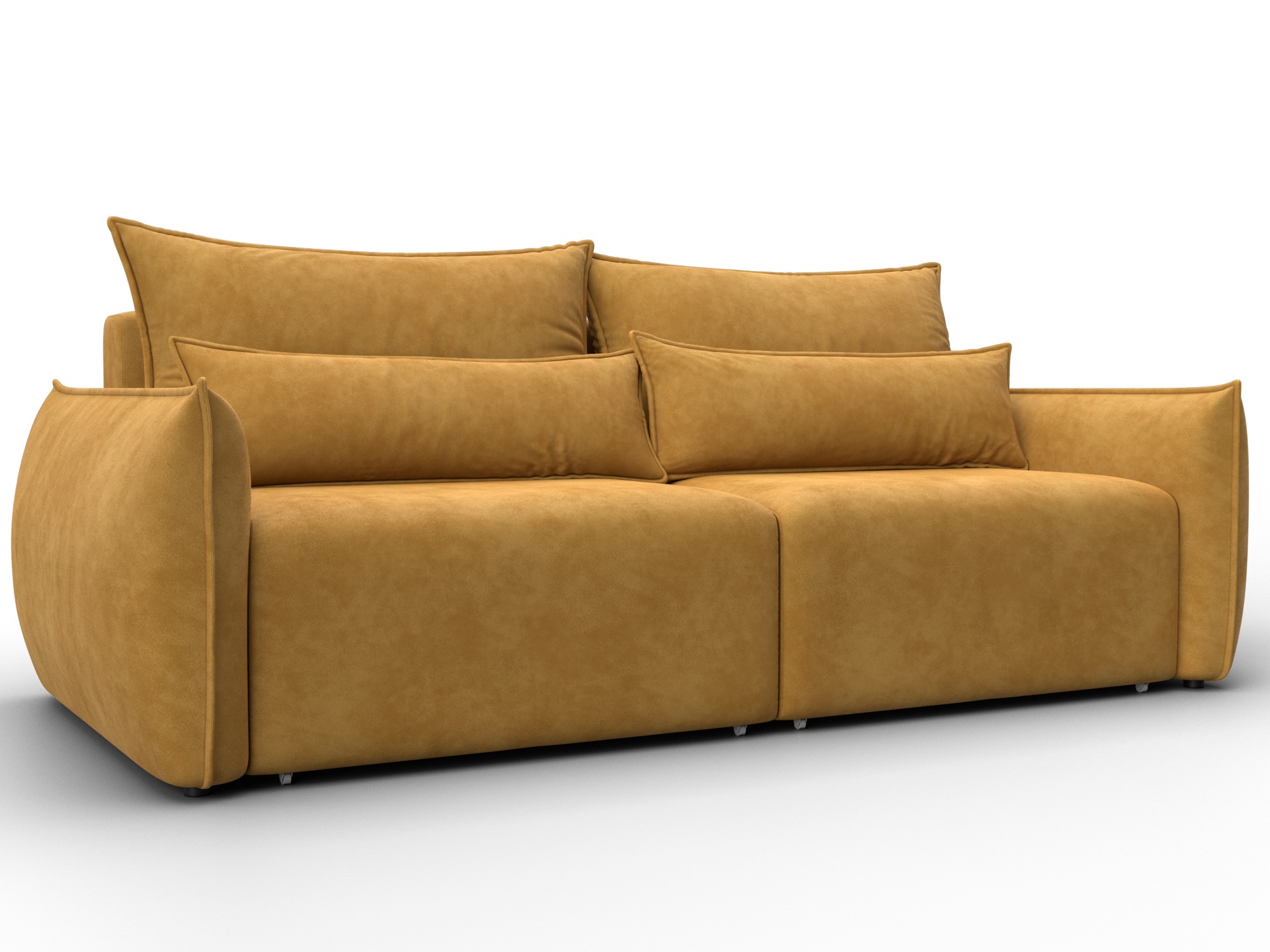 Диван прямой Лига-051 НПБ (brut 10 желтый)