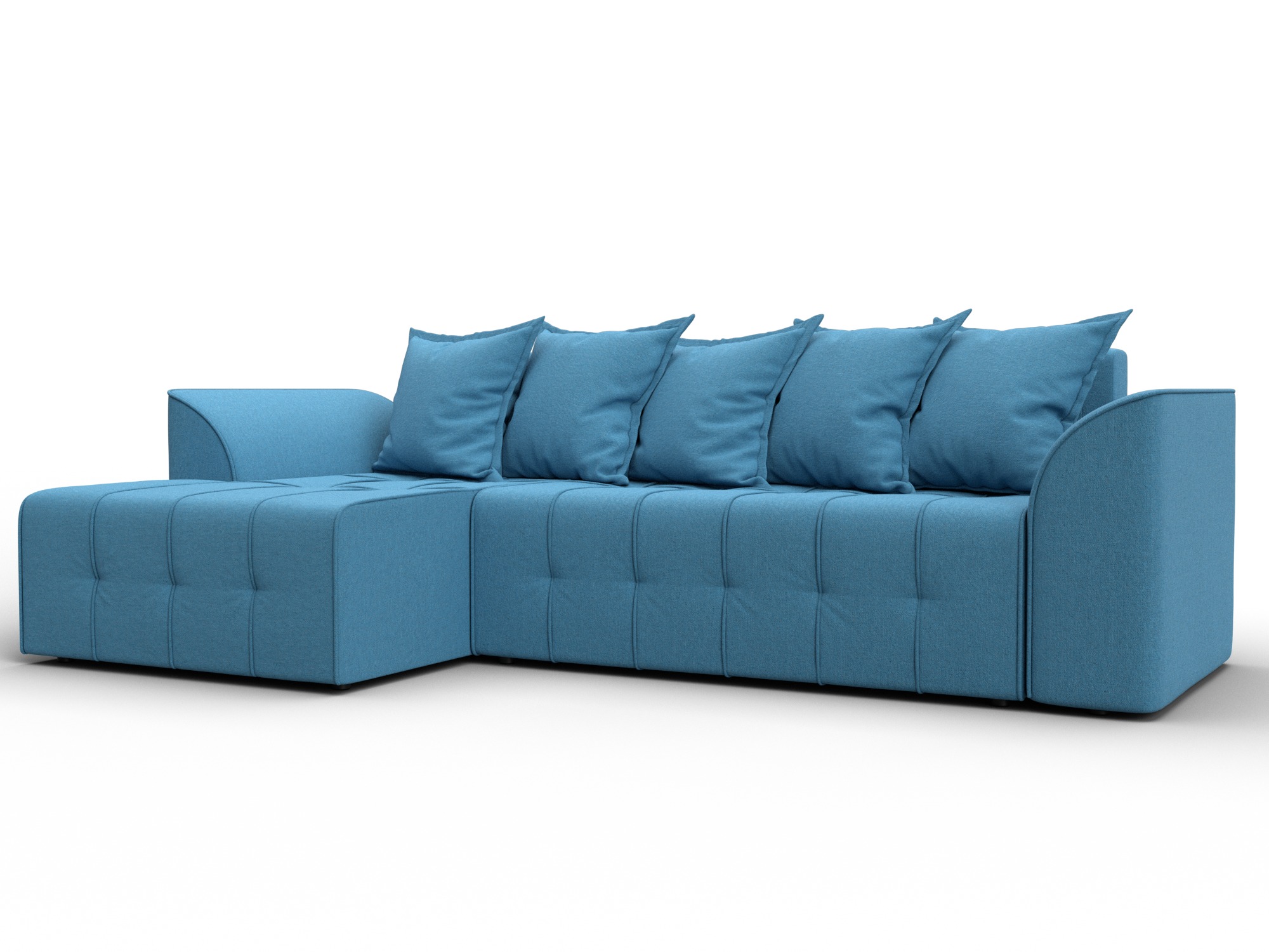 Диван угловой Лига-113 угол левый (амур 10 голубой)