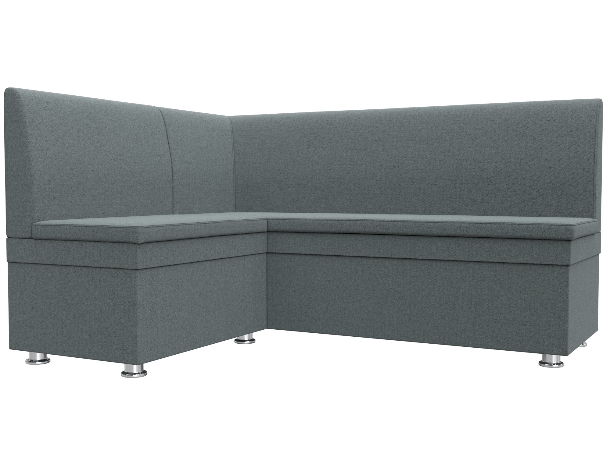 Диван кухонный угловой Уют левый угол (амур 07 серый)