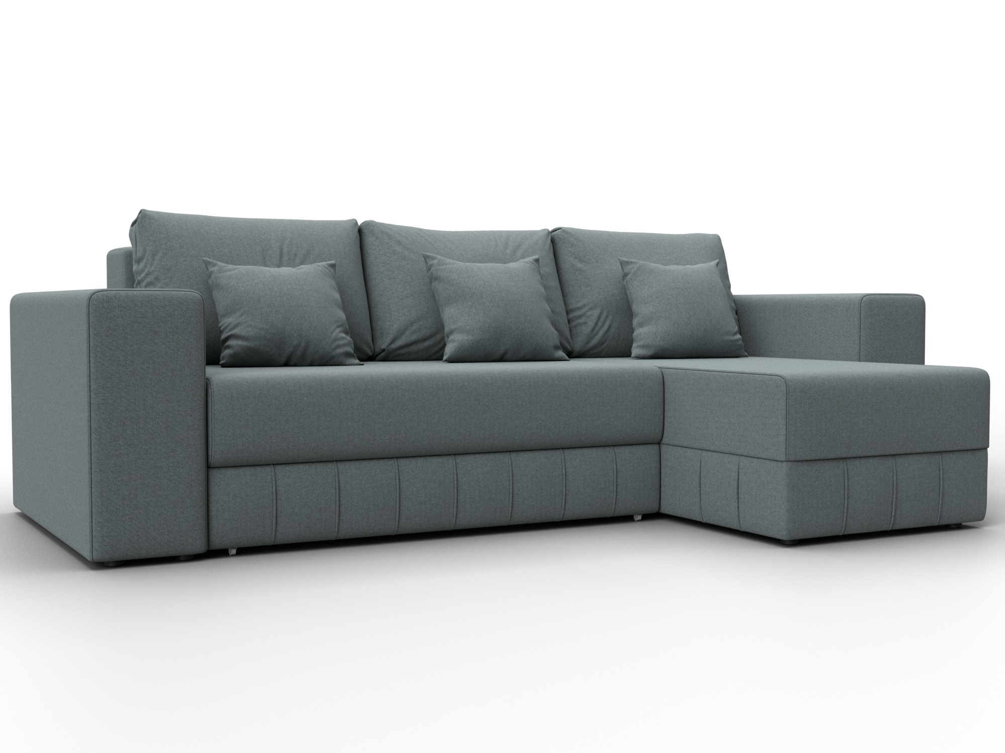 Диван угловой Лига-076 угол универсальный (амур 07 серый)