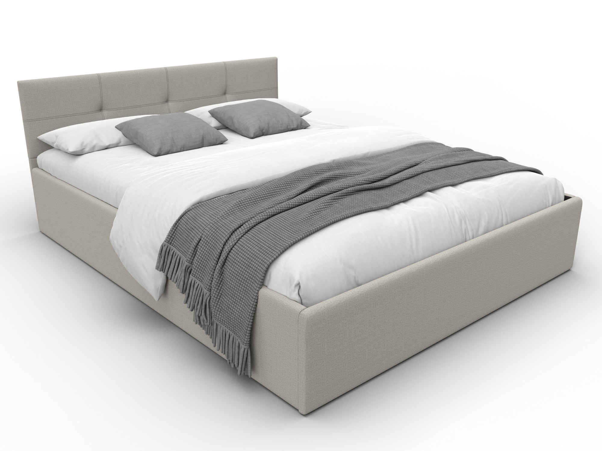 Кровать двухспальная Лига-127 (160) (амур 02 бежевый)