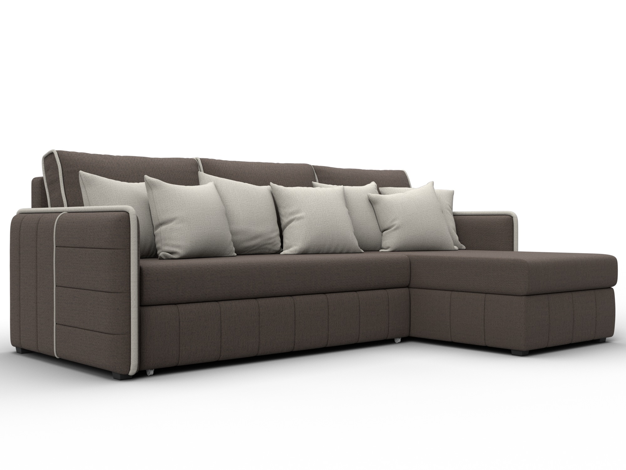 Диван угловой Лига-078 угол универсальный (амур 05 коричневый/амур 02 бежевый)