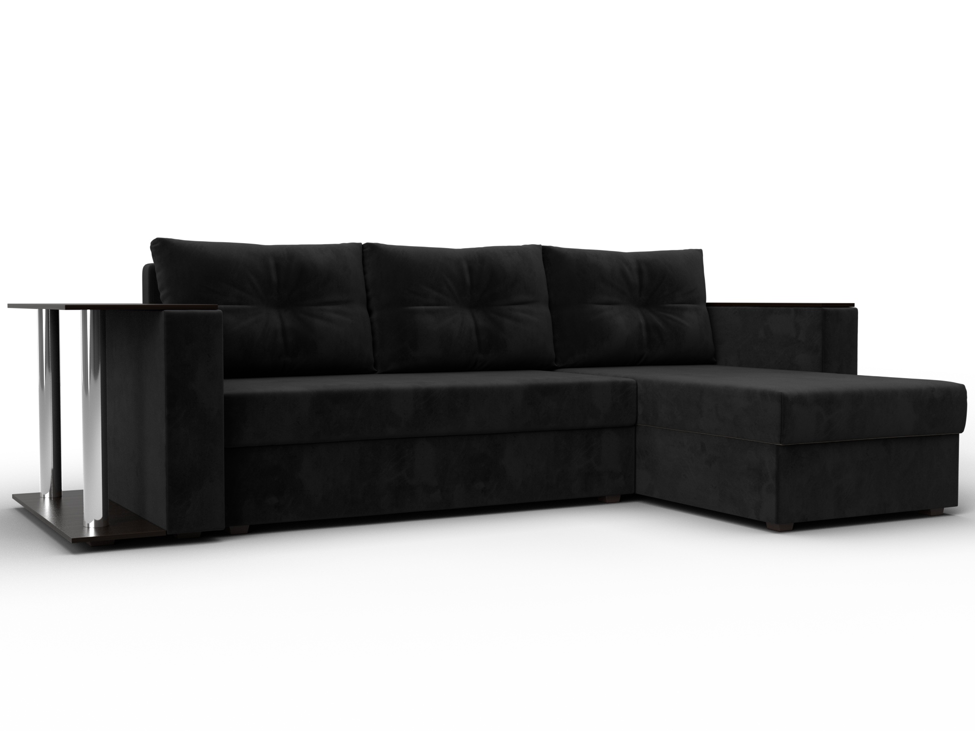 Диван угловой Атланта со столом правый угол (seven 35 черный)