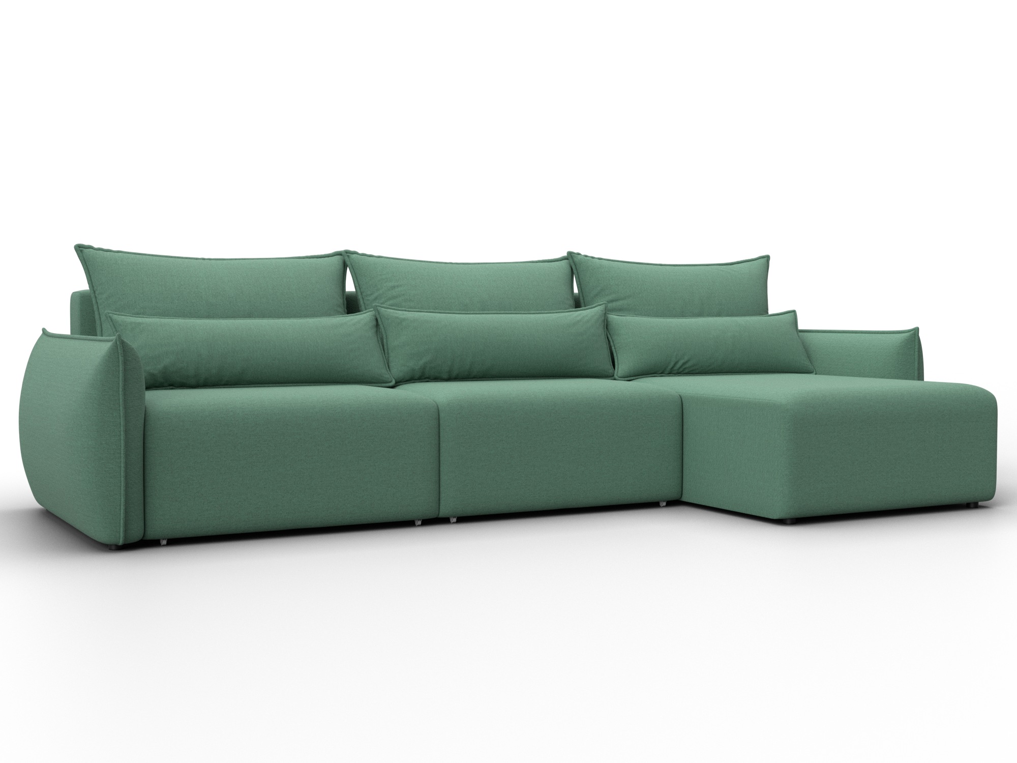 Диван угловой Лига-051 НПБ Лонг угол универсальный (амур 11 зеленый)