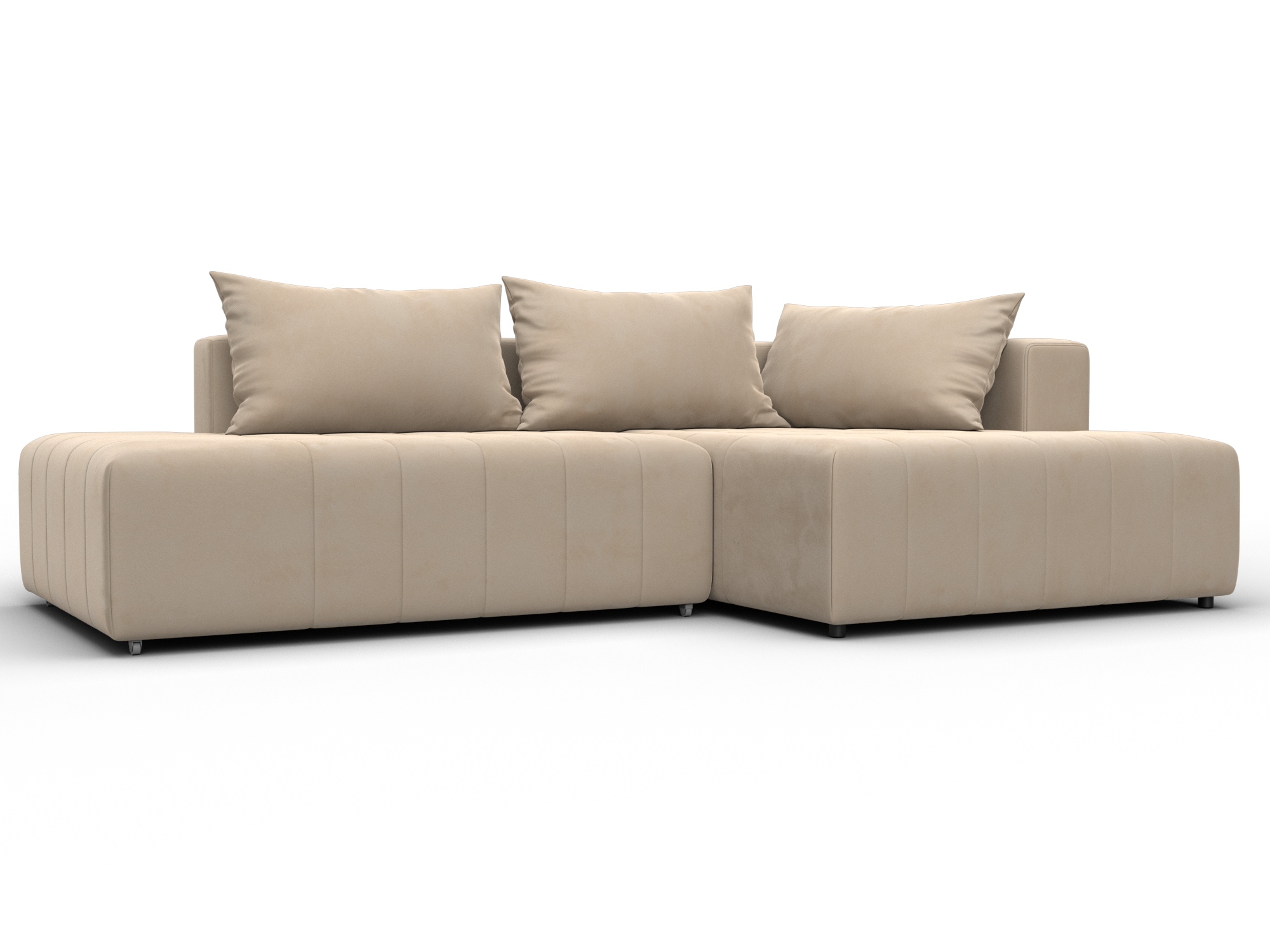 Диван угловой Лига-103 НПБ угол правый (seven 729 бежевый)