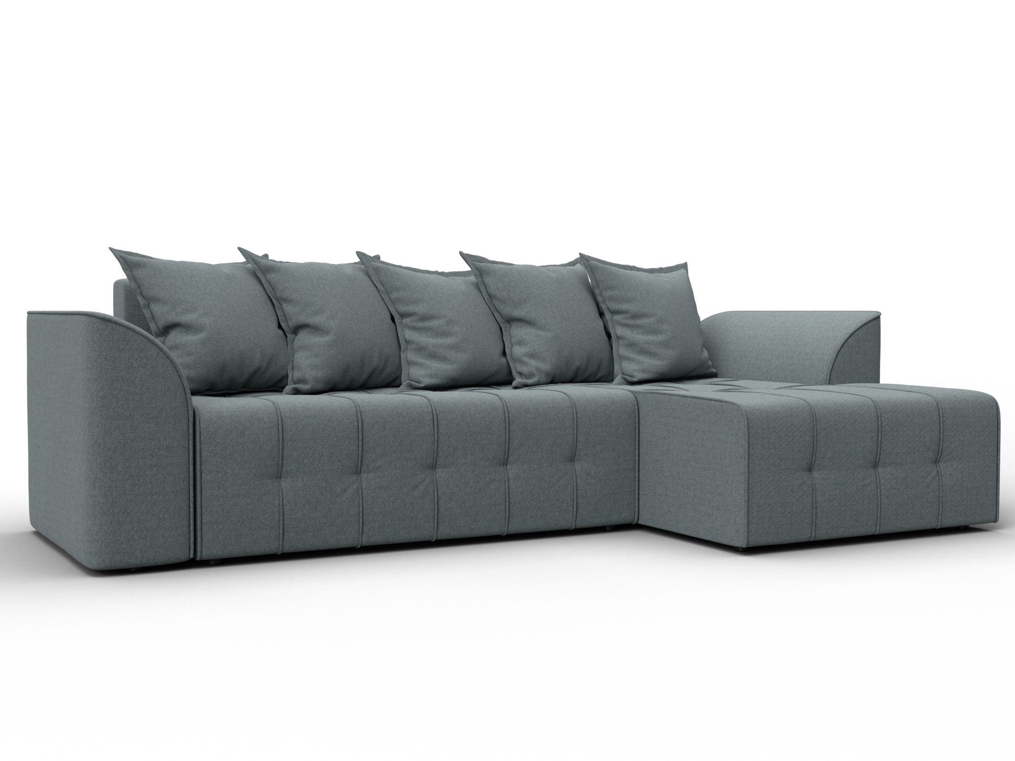 Диван угловой Лига-113 угол правый (амур 07 серый)