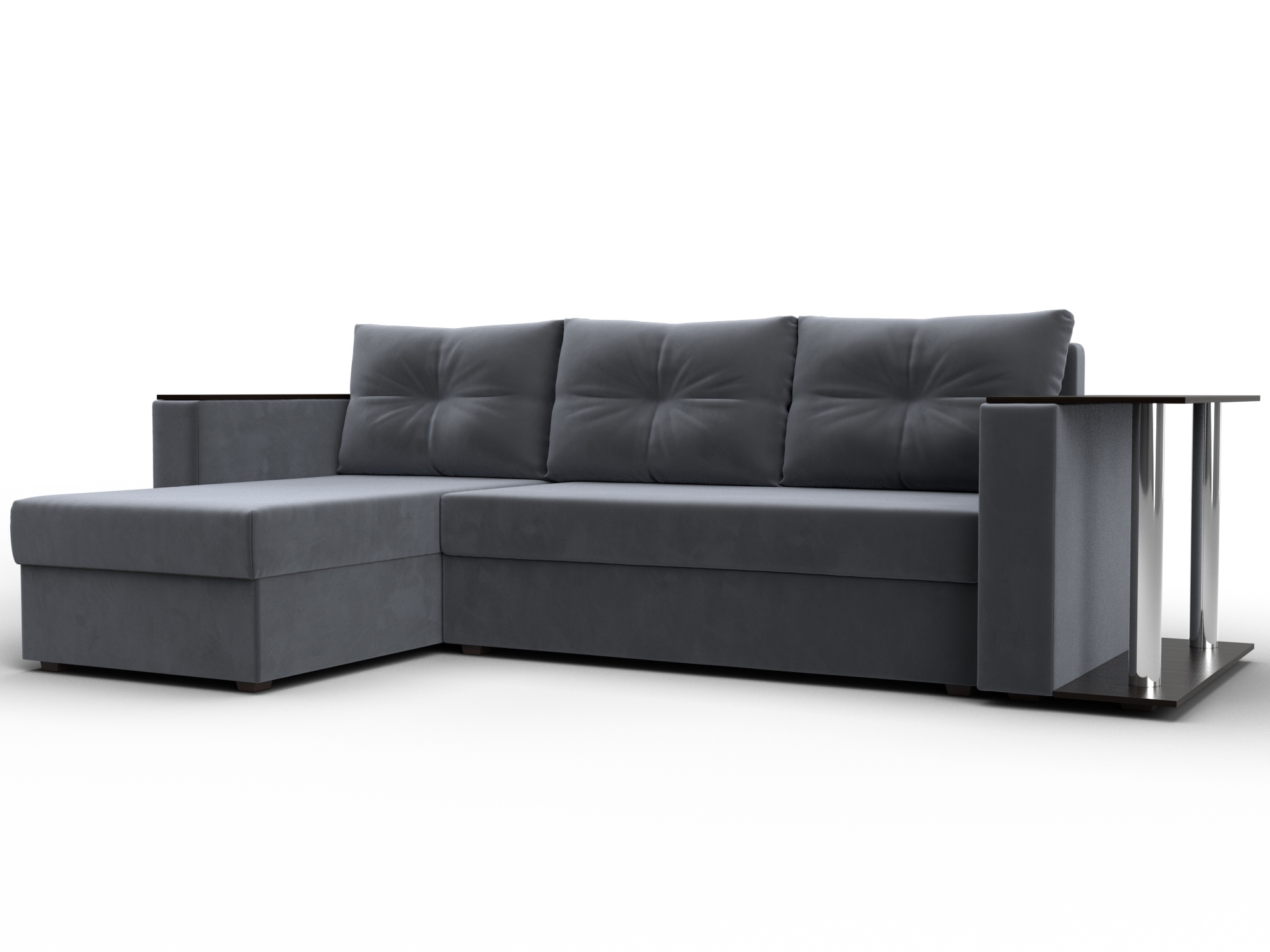 Диван угловой Атланта со столом левый угол (seven 17 серый)