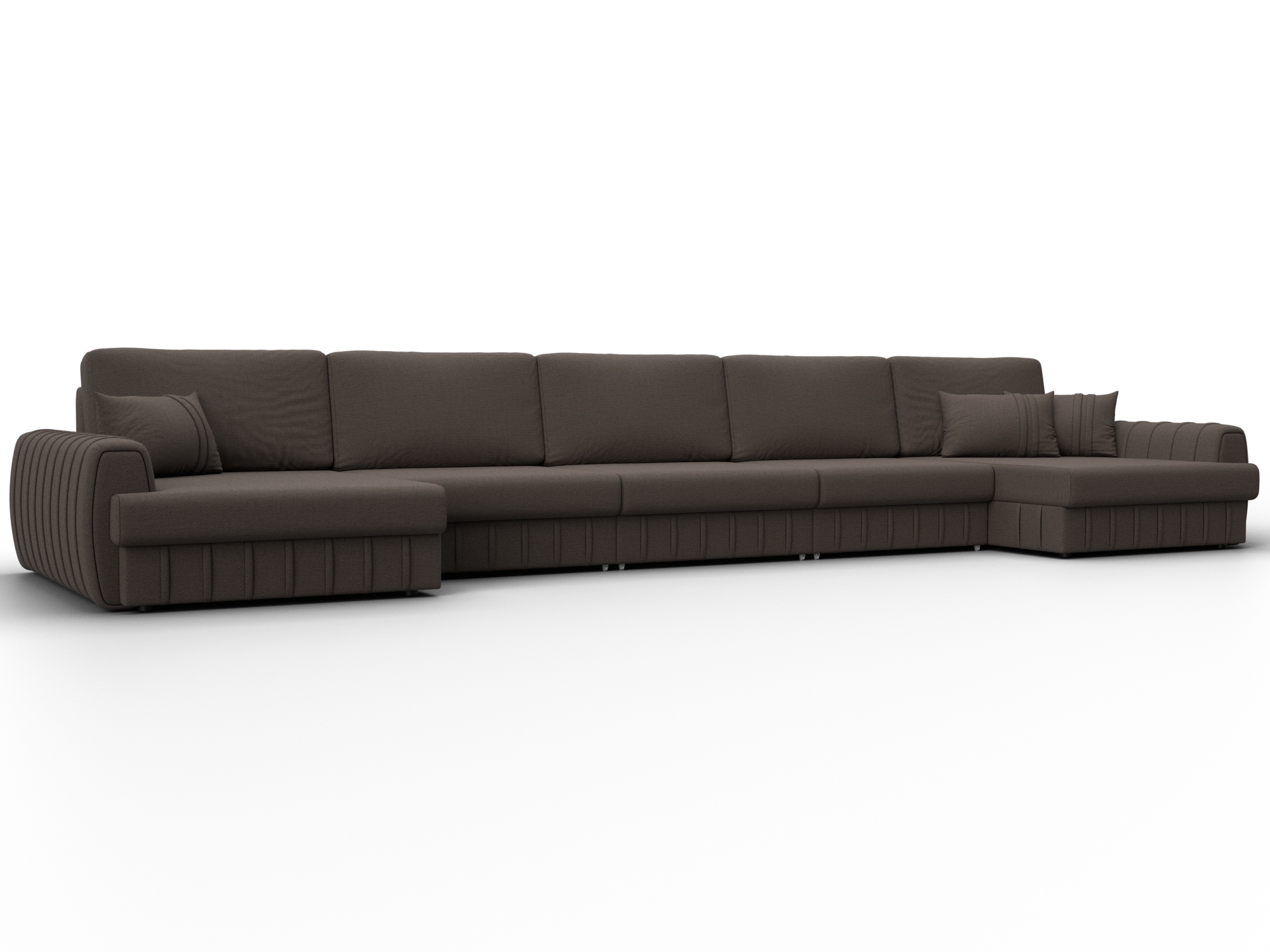 Диван П-образный Лига-057 НПБ МегаЛонг (амур 05 коричневый)