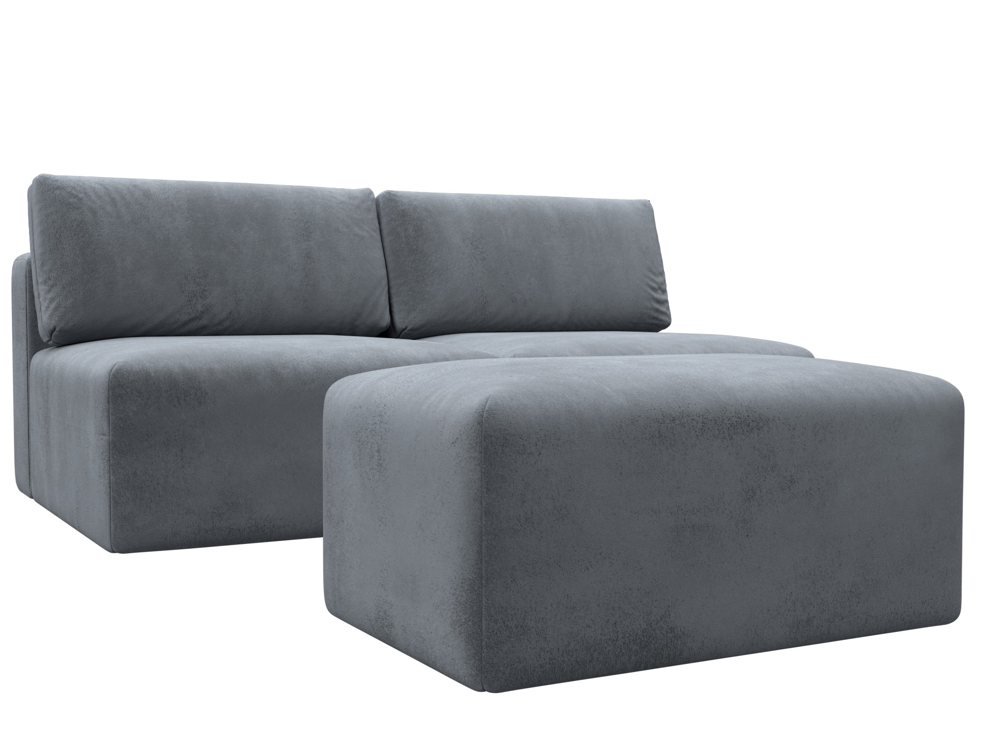 Диван прямой модульный с пуфом Лига-060 НПБ (tower 10 серый) Диван прямой модульный с пуфом Лига-060 НПБ (tower 10 серый)