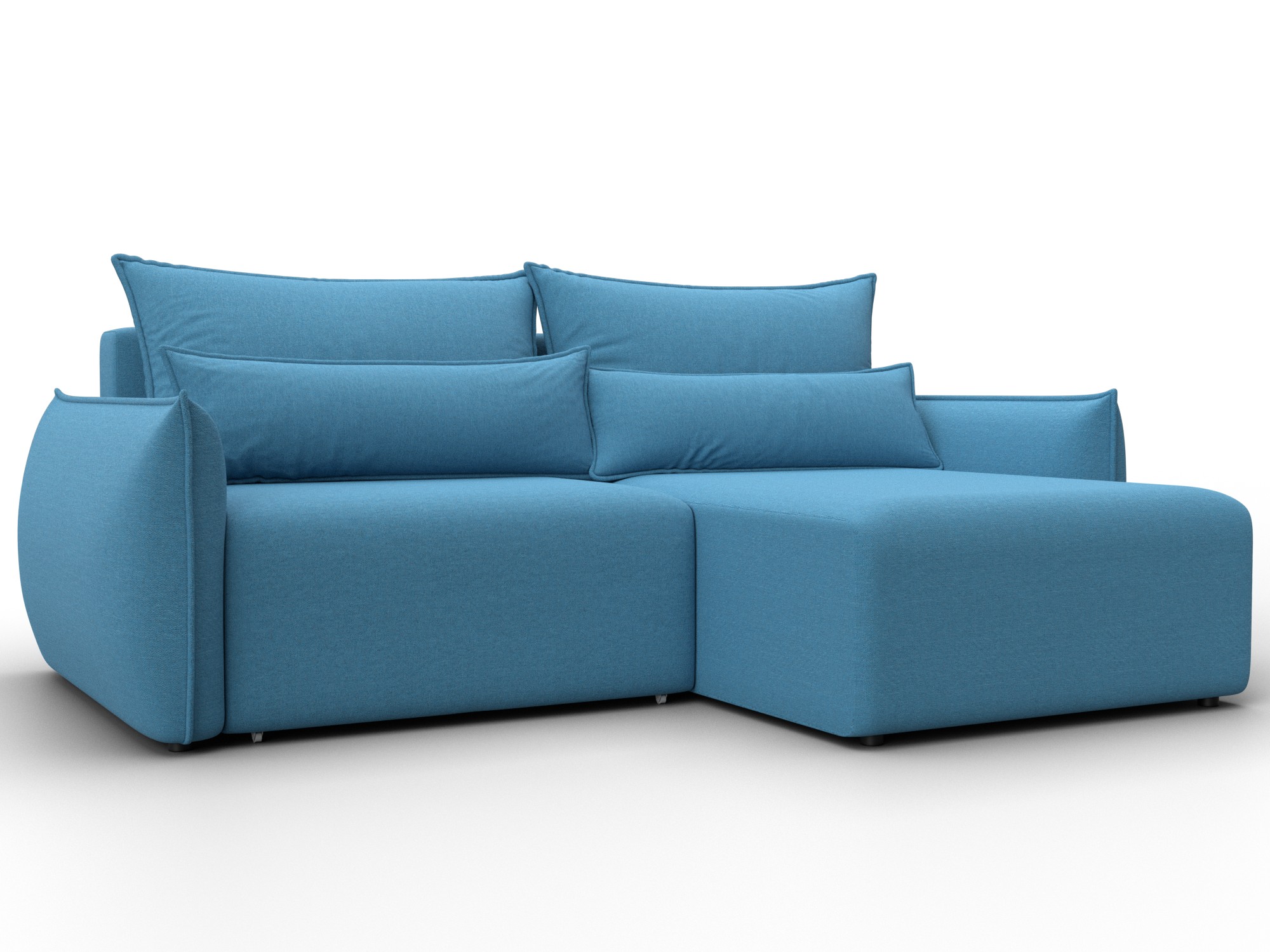 Диван угловой Лига-051 НПБ угол универсальный (амур 10 голубой)