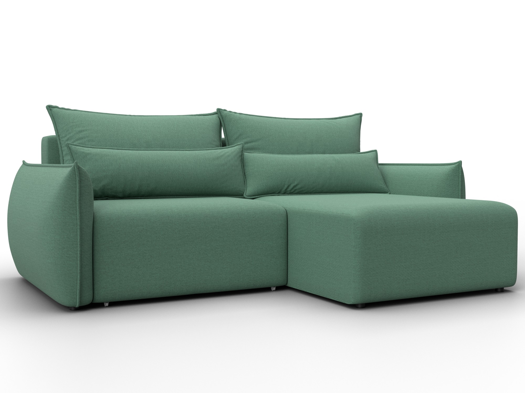 Диван угловой Лига-051 НПБ угол универсальный (амур 11 зеленый)