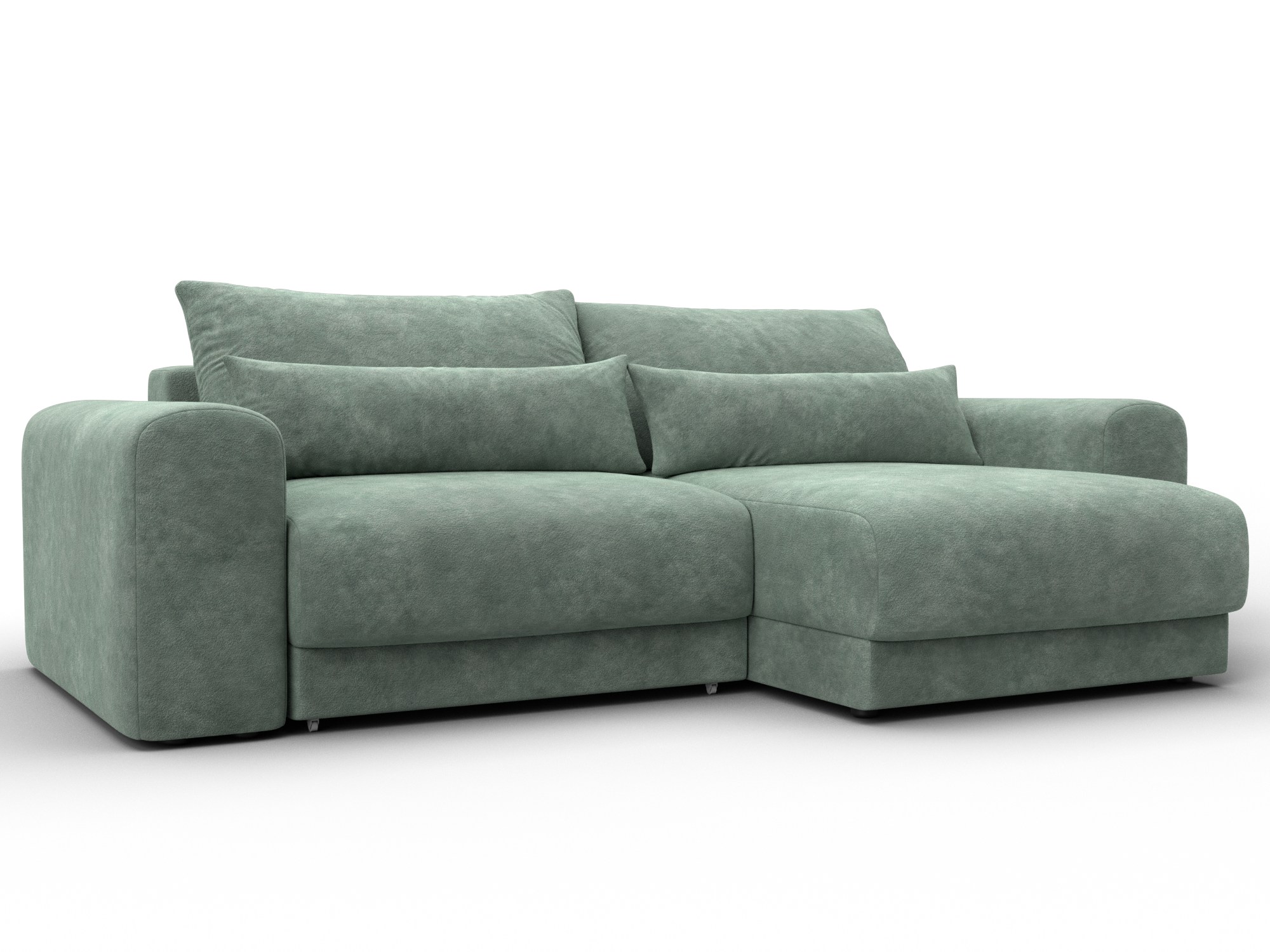 Диван угловой Лига-056 НПБ угол универсальный (brut 08 зеленый)