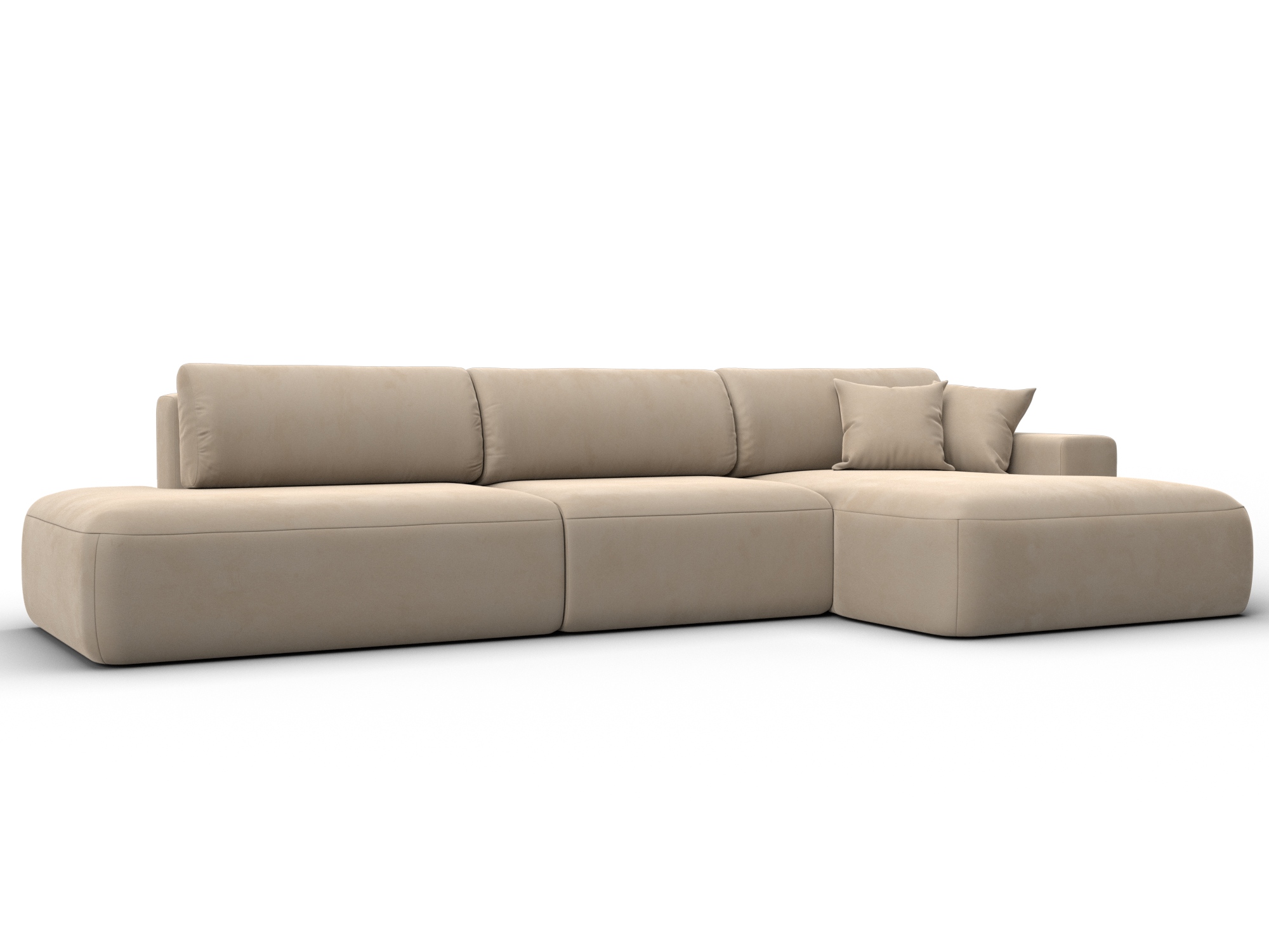 Диван угловой Лига-036 НПБ Модерн Лонг правый угол (seven 729 бежевый)