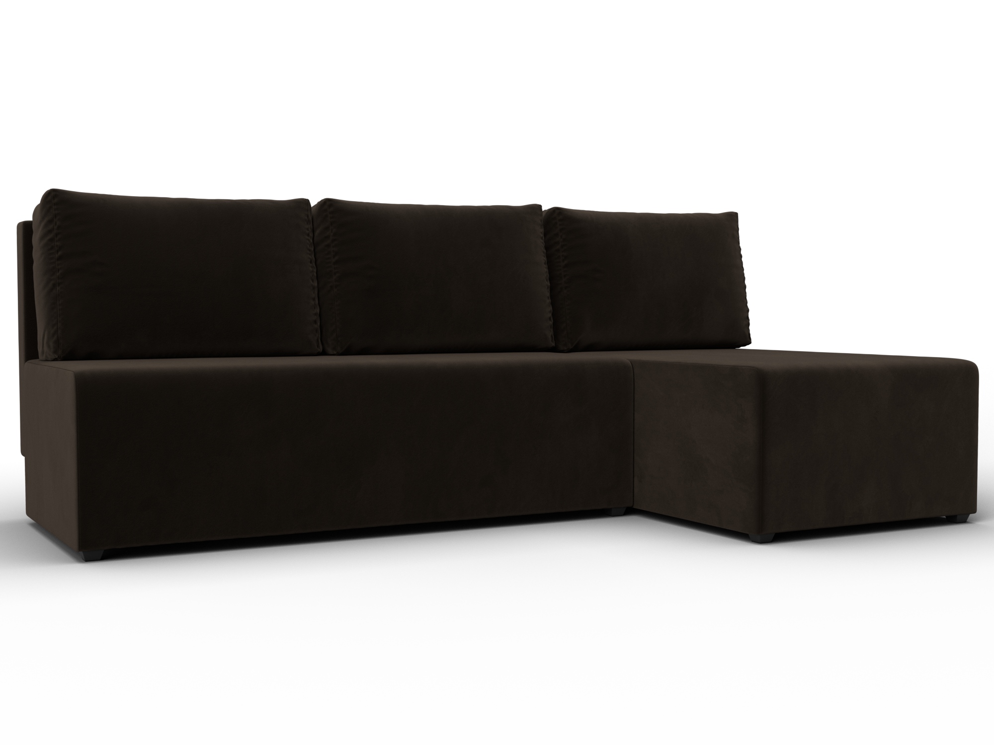 Диван угловой Поло правый угол (коричневый)