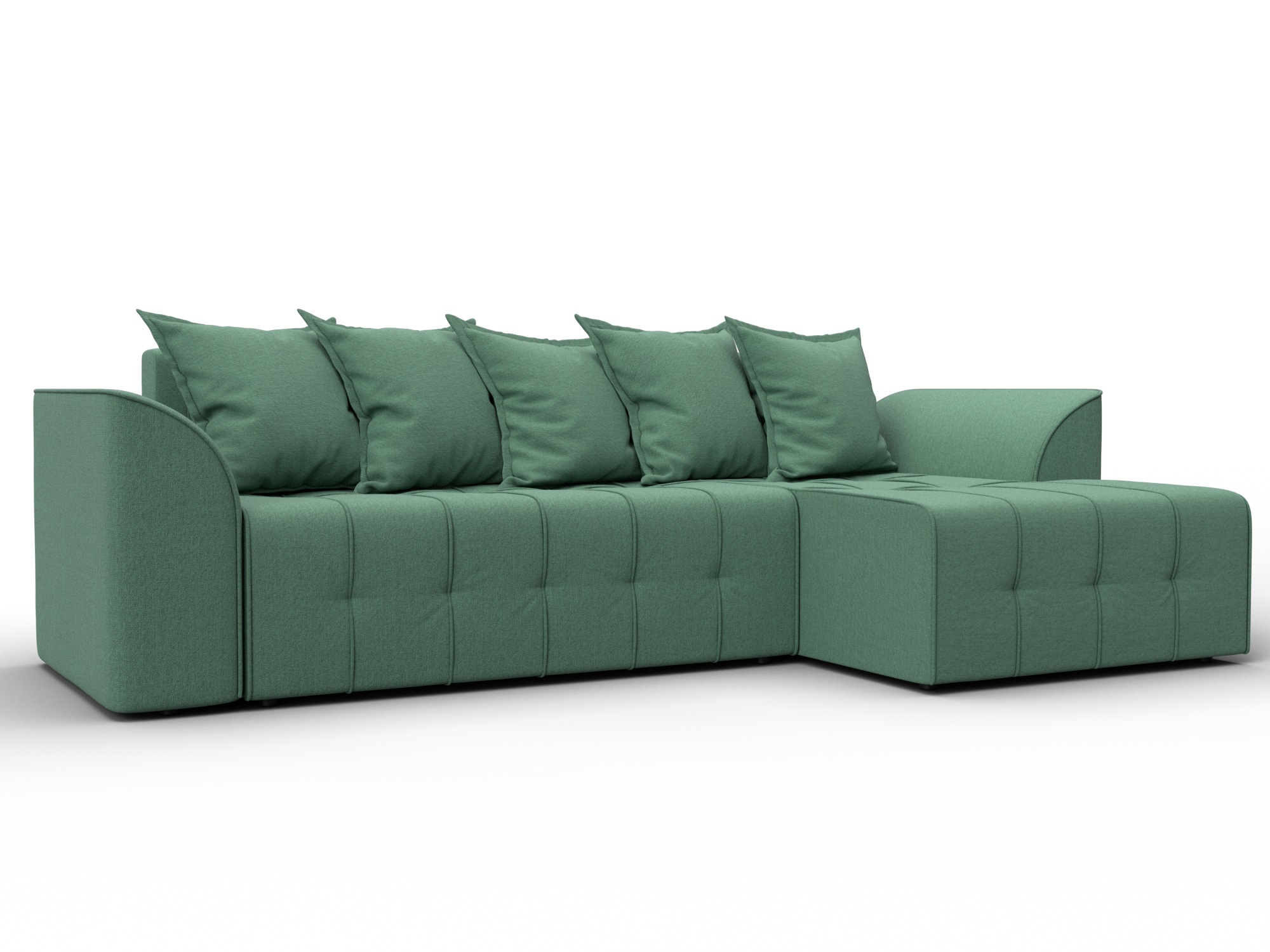 Диван угловой Лига-113 угол правый (амур 11 зеленый)