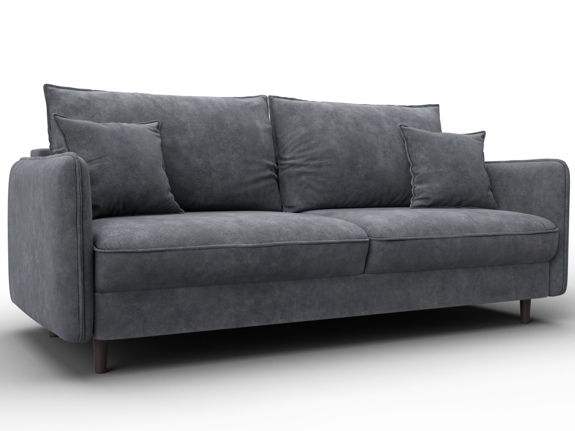 Диван прямой Лига-064 НПБ (brut 16 темно-серый)