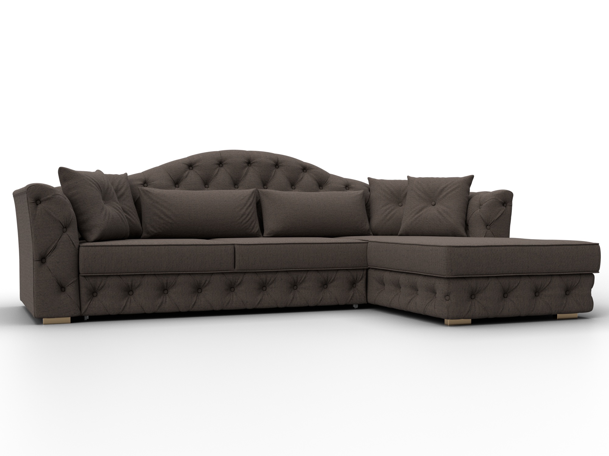 Диван угловой Артис правый угол (амур 05 коричневый)