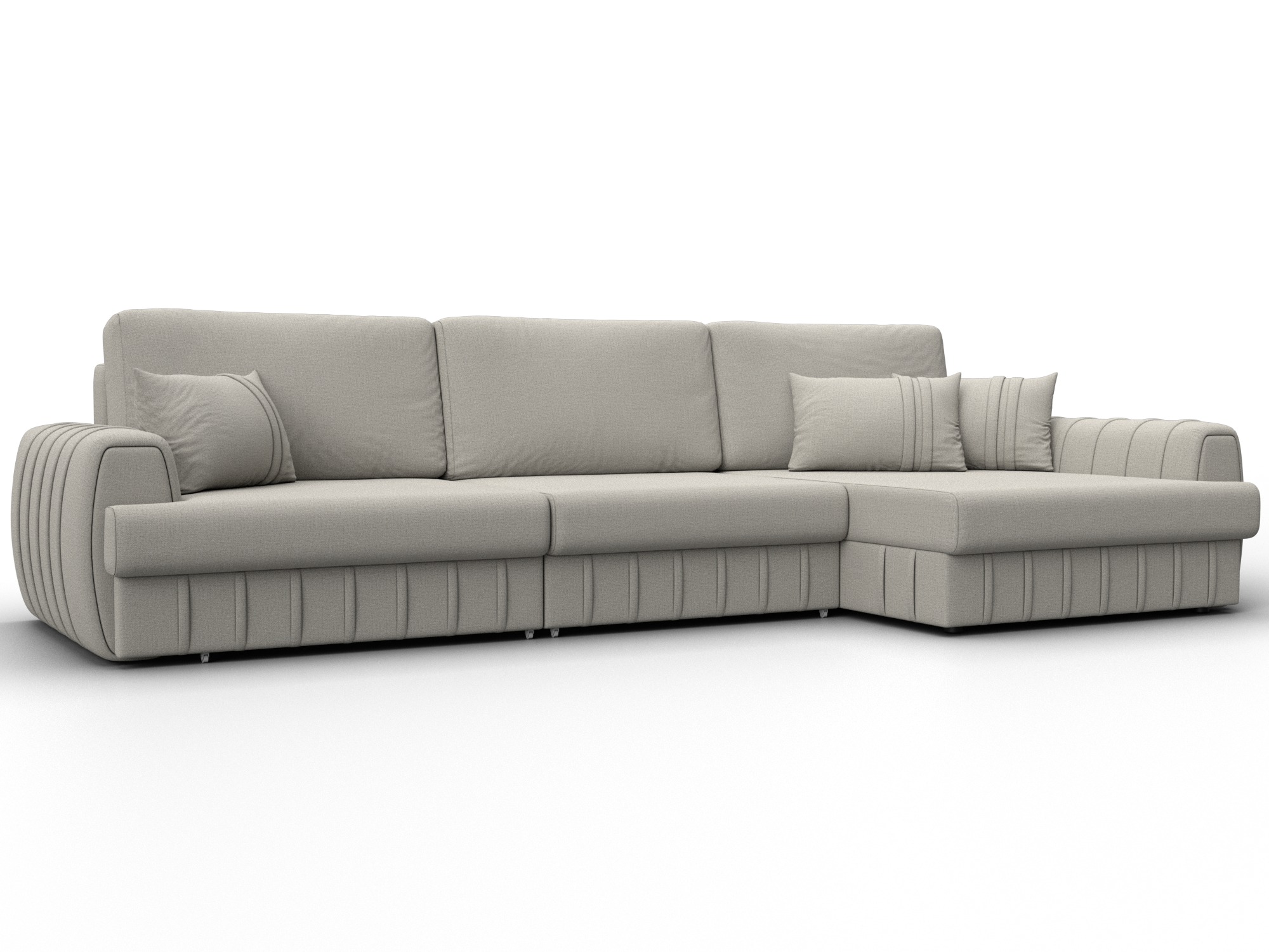 Диван угловой Лига-057 НПБ Лонг угол правый (амур 02 бежевый)