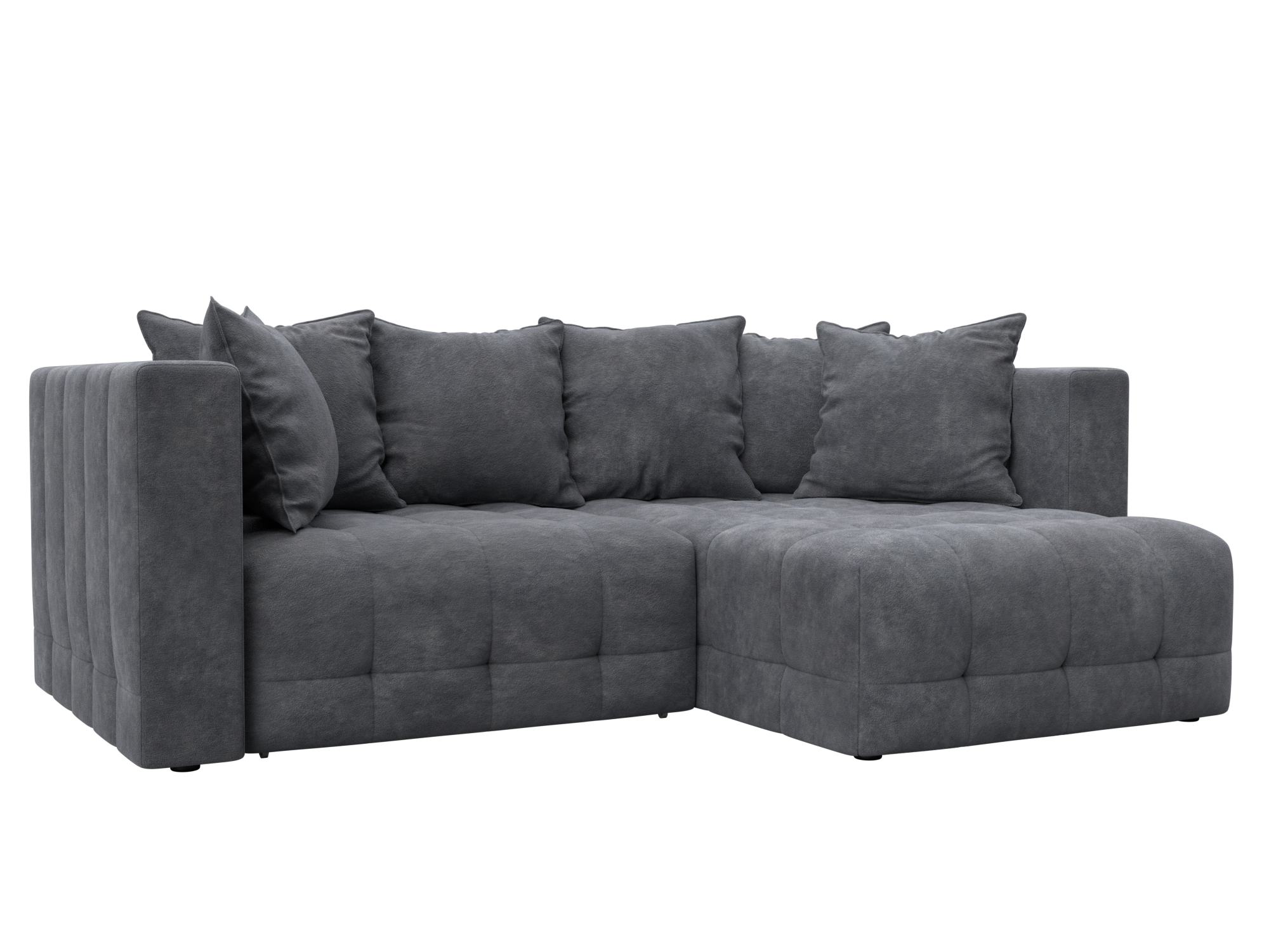 Диван угловой Лига-052 НПБ угол универсальный (brut 16 темно-серый)