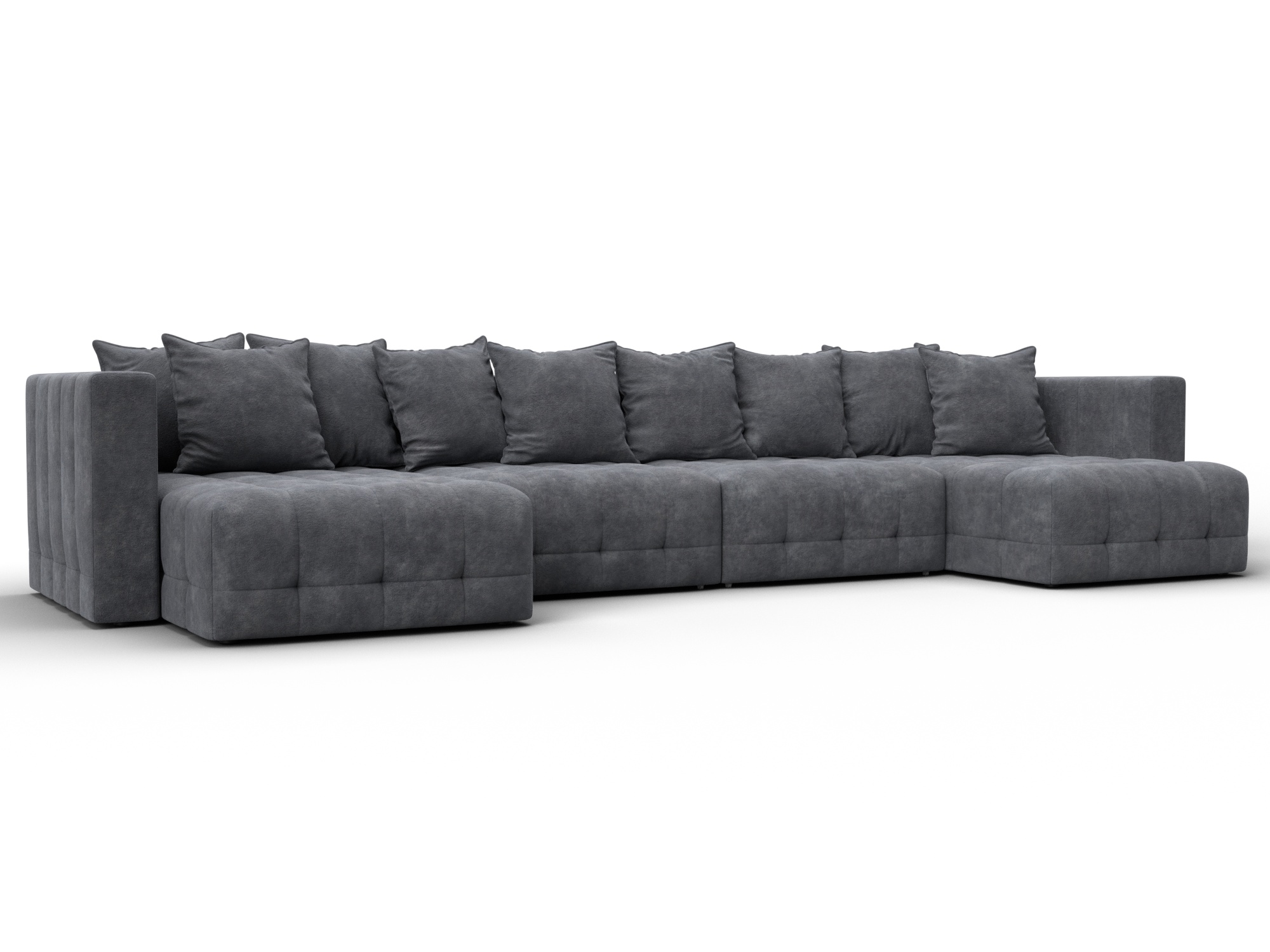 Диван П-образный Лига-052 НПБ Лонг (brut 16 темно-серый)