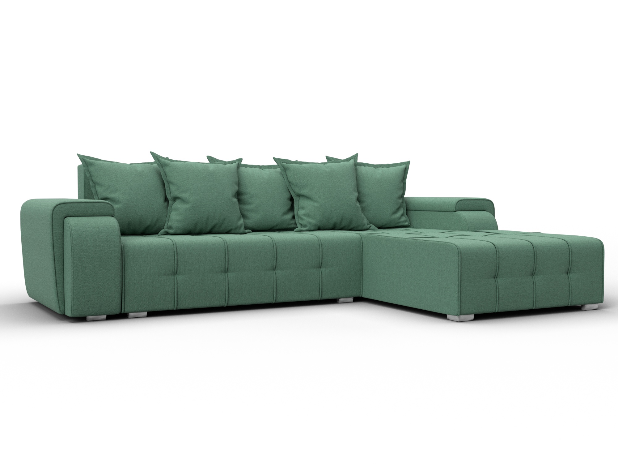 Диван угловой Лига-121 правый угол (амур 11 зеленый)