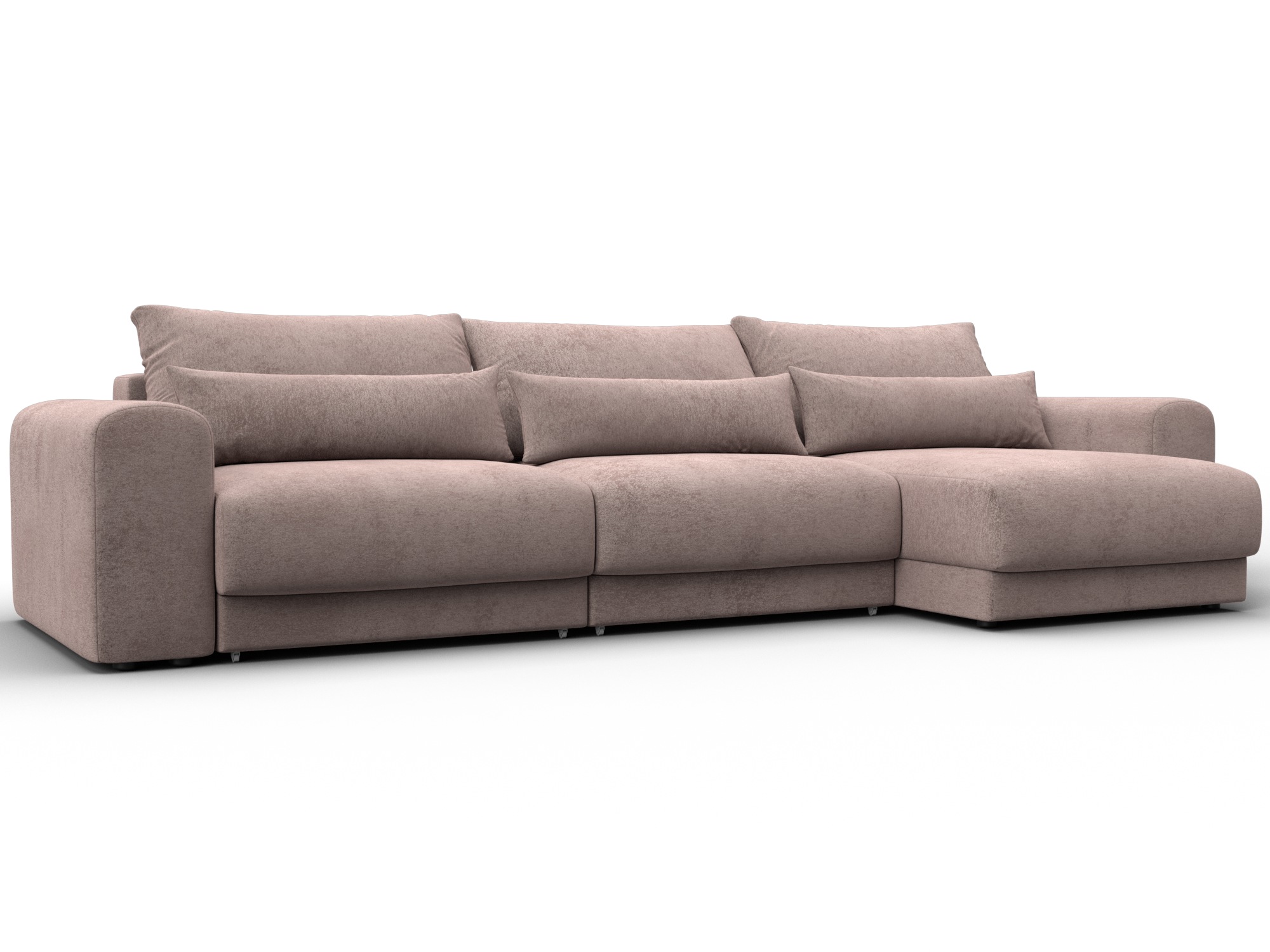 Диван угловой Лига-056 НПБ Лонг угол универсальный (tower 05 бежевый)